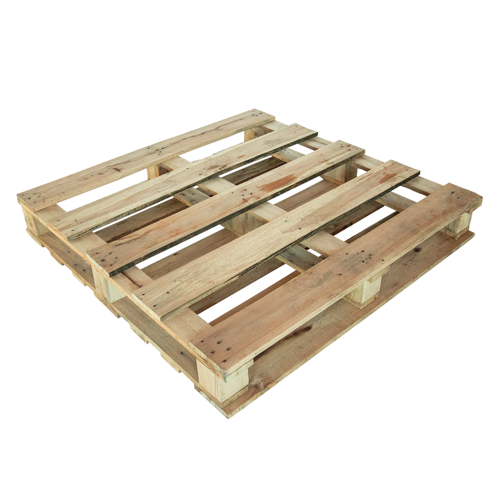 wood block pallet on white background