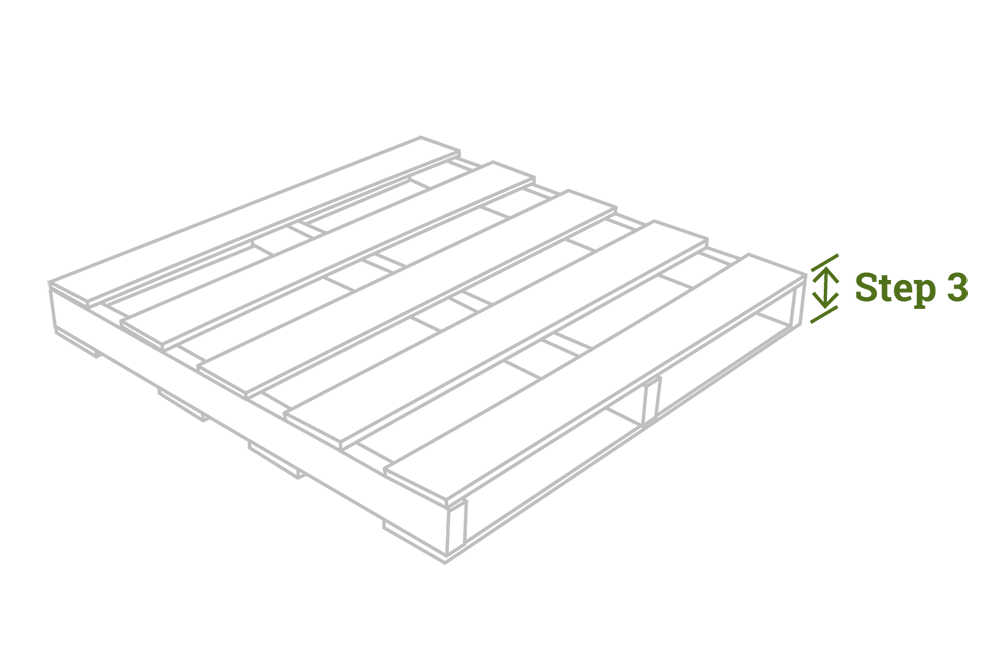 Step 3 in how to measure a pallet - height