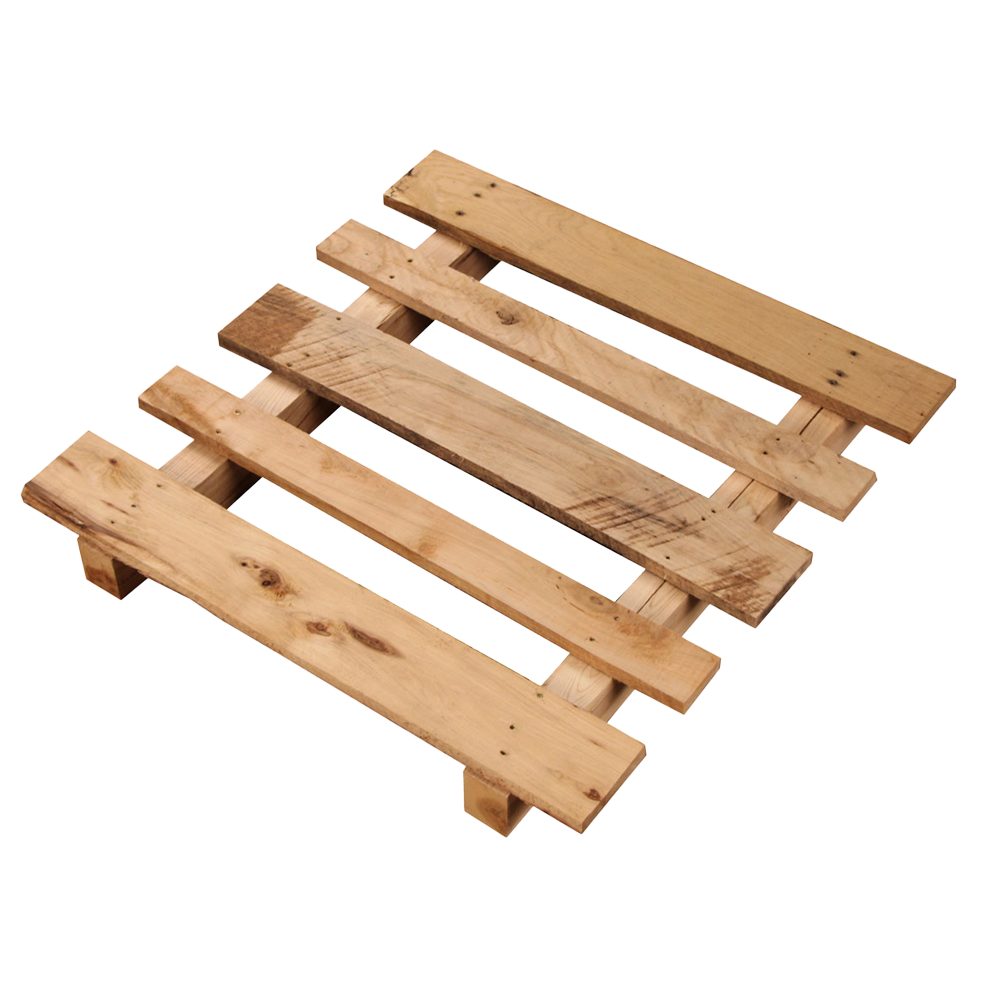 half-size or small wood pallet on white background