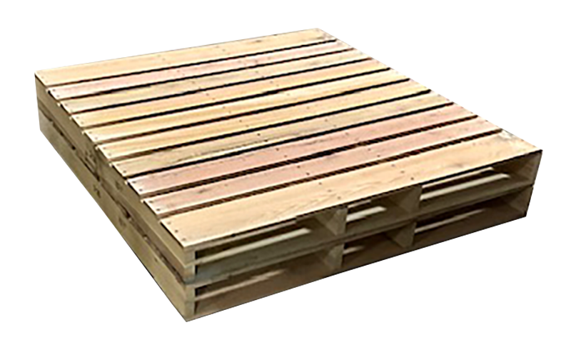 2 stacked, heavy duty drum pallets