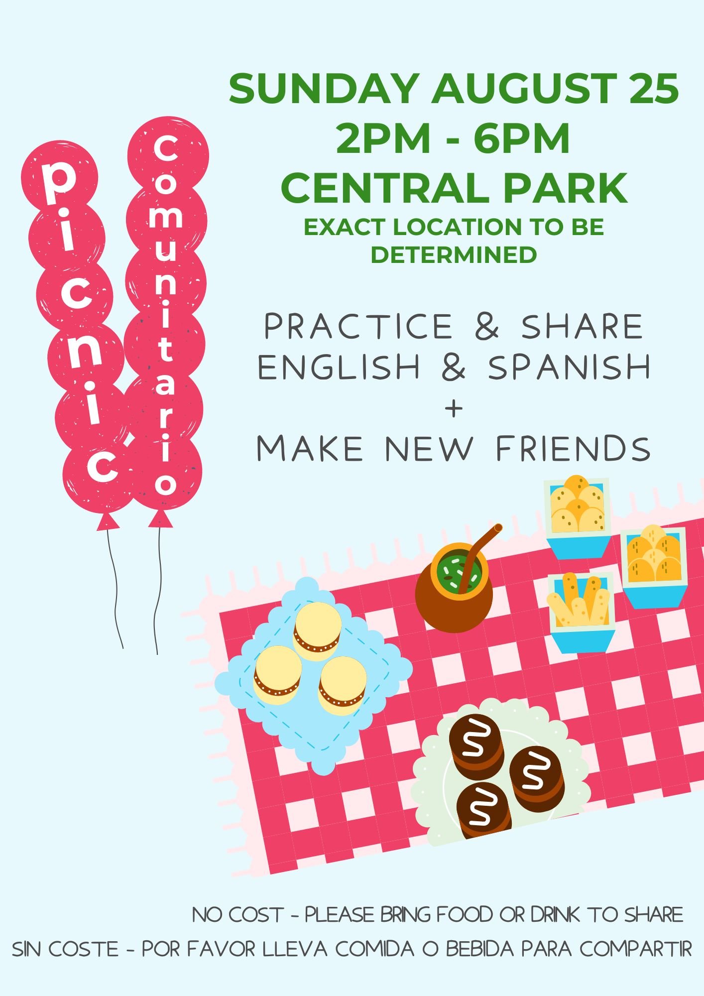 Community Picnic - Sign up to Attend! // Inscripción para Picnic Comunitario