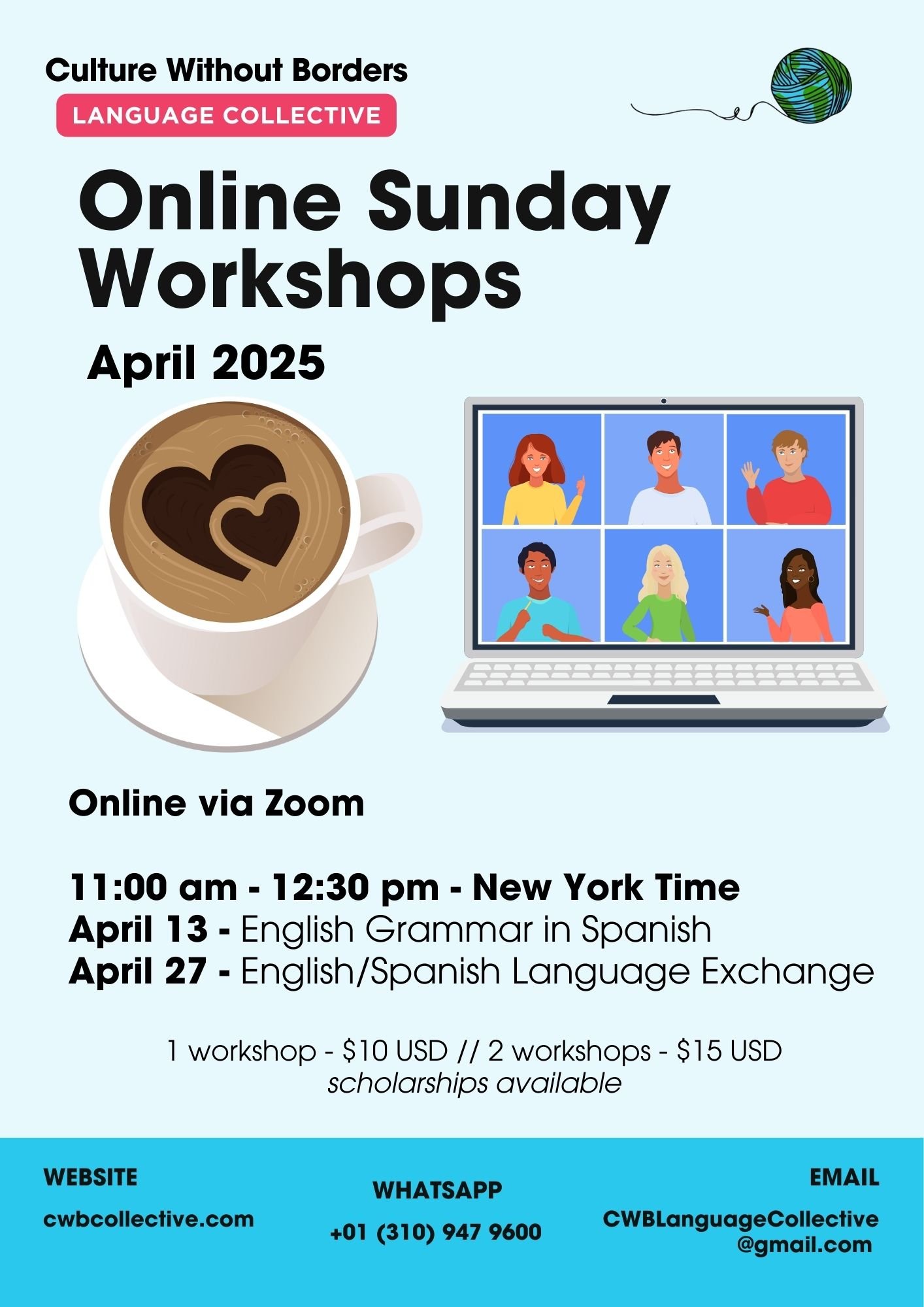 Two Online Sunday Workshops