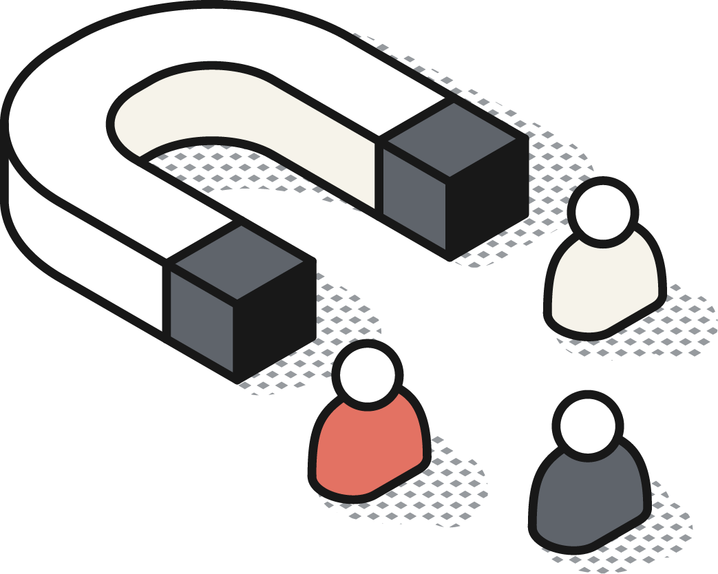 Icon of a magnet with people