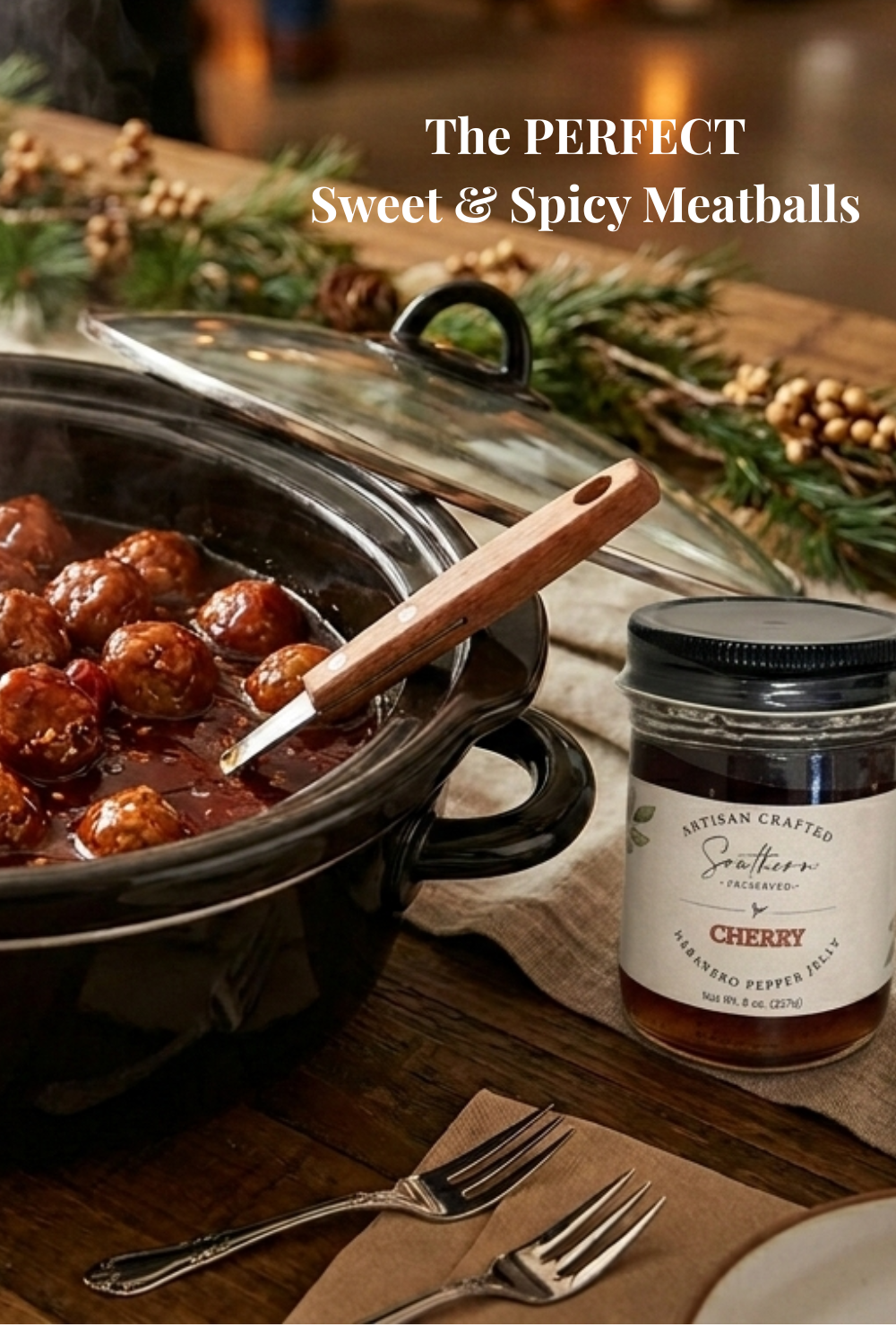 Slow Cooker Pepper Jelly Meatballs 