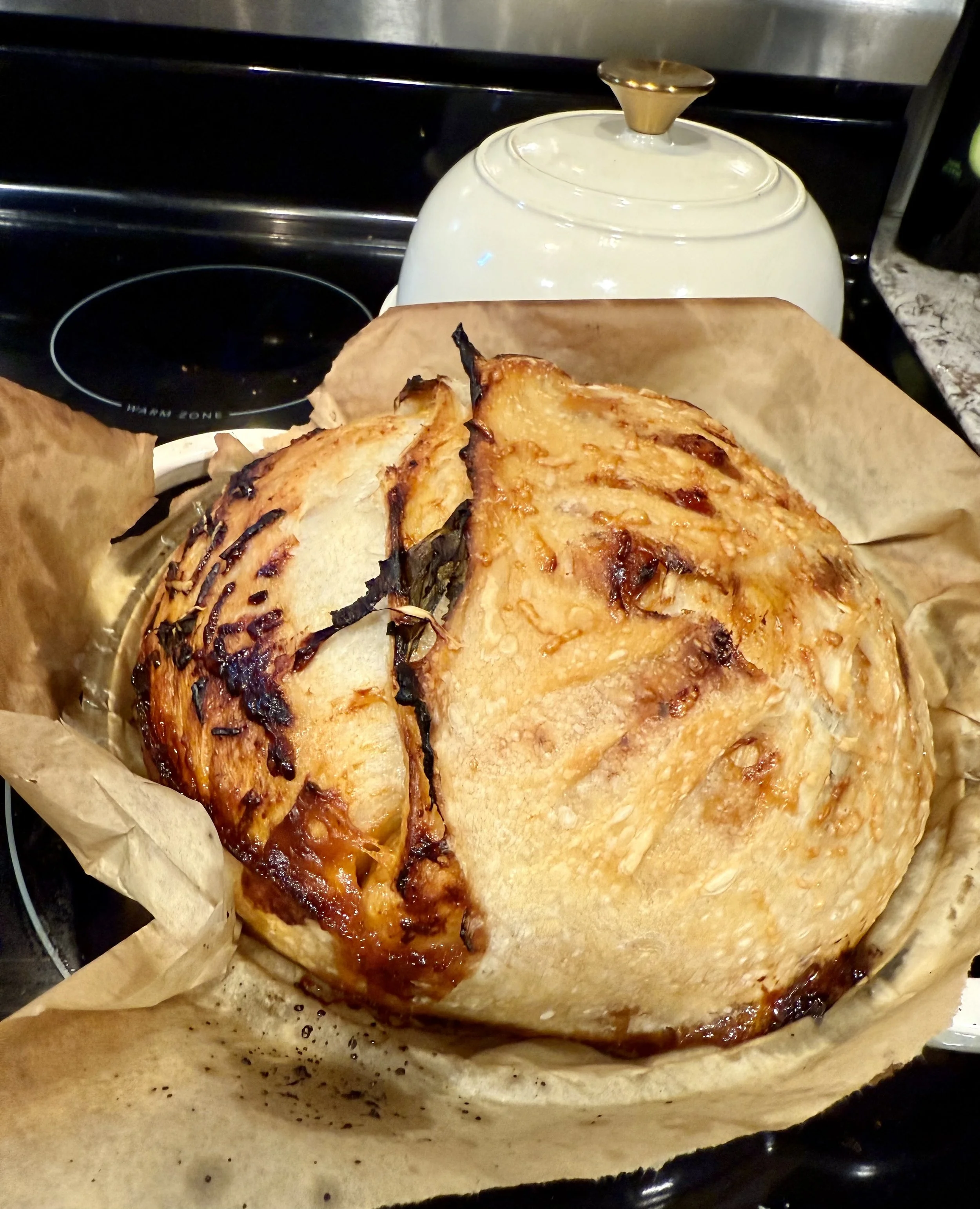 Tomato Basil Parmesan Sourdough  Bread