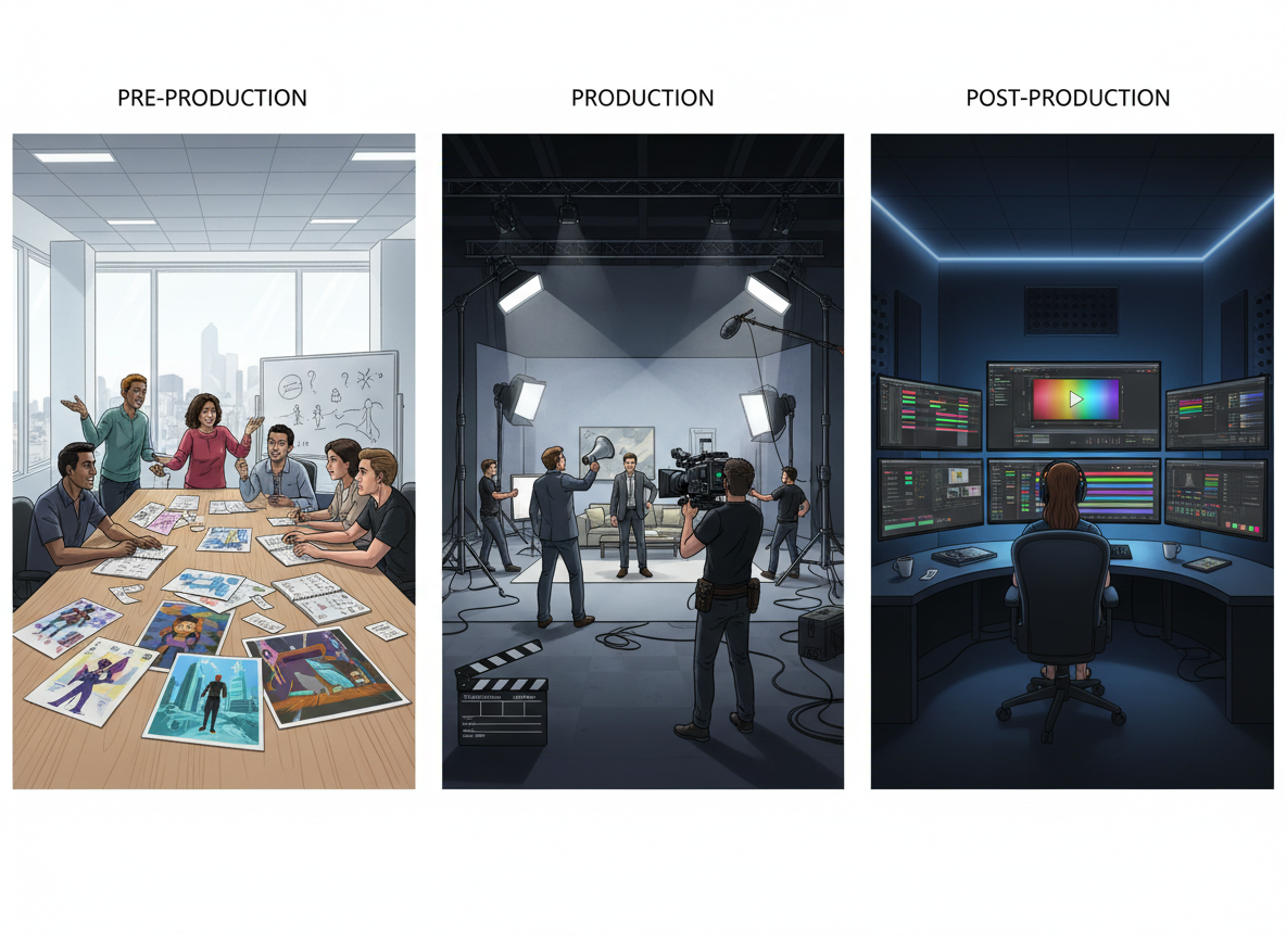 The Three Phases of Commercial Video Production