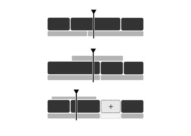 Sequence of three diagrams showing a dart hitting different positions on a dartboard, with the third diagram highlighting an additional target area.