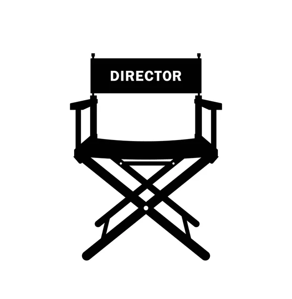 A black and white director's chair with the word "DIRECTOR" on the backrest.
