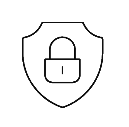 Guardian Computer shield with a padlock symbol in the center, representing security