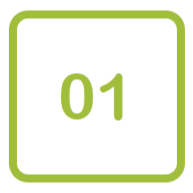 Green outlined square with the number '01' inside