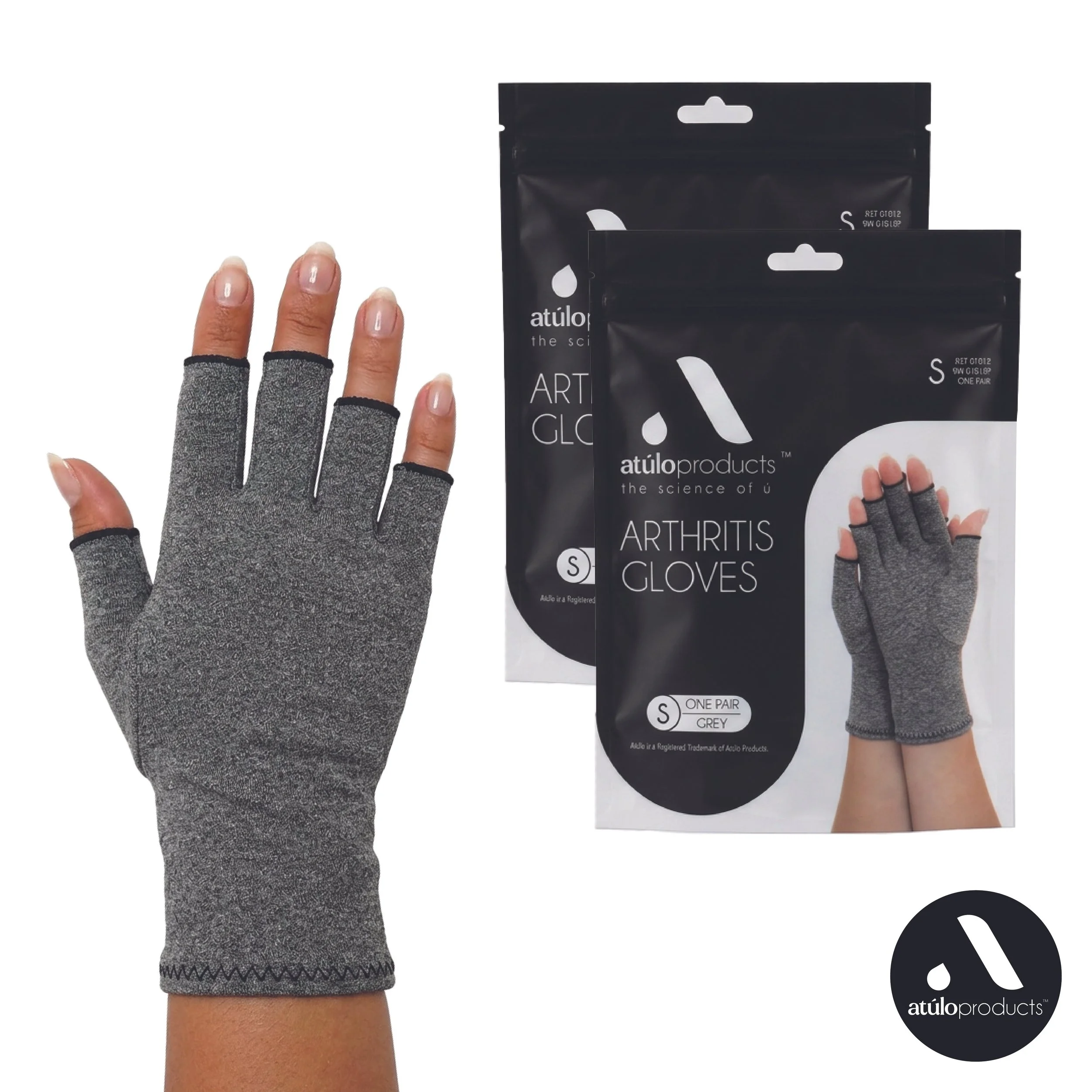 Atúlo Arthritis Gloves, Gray 2-pack