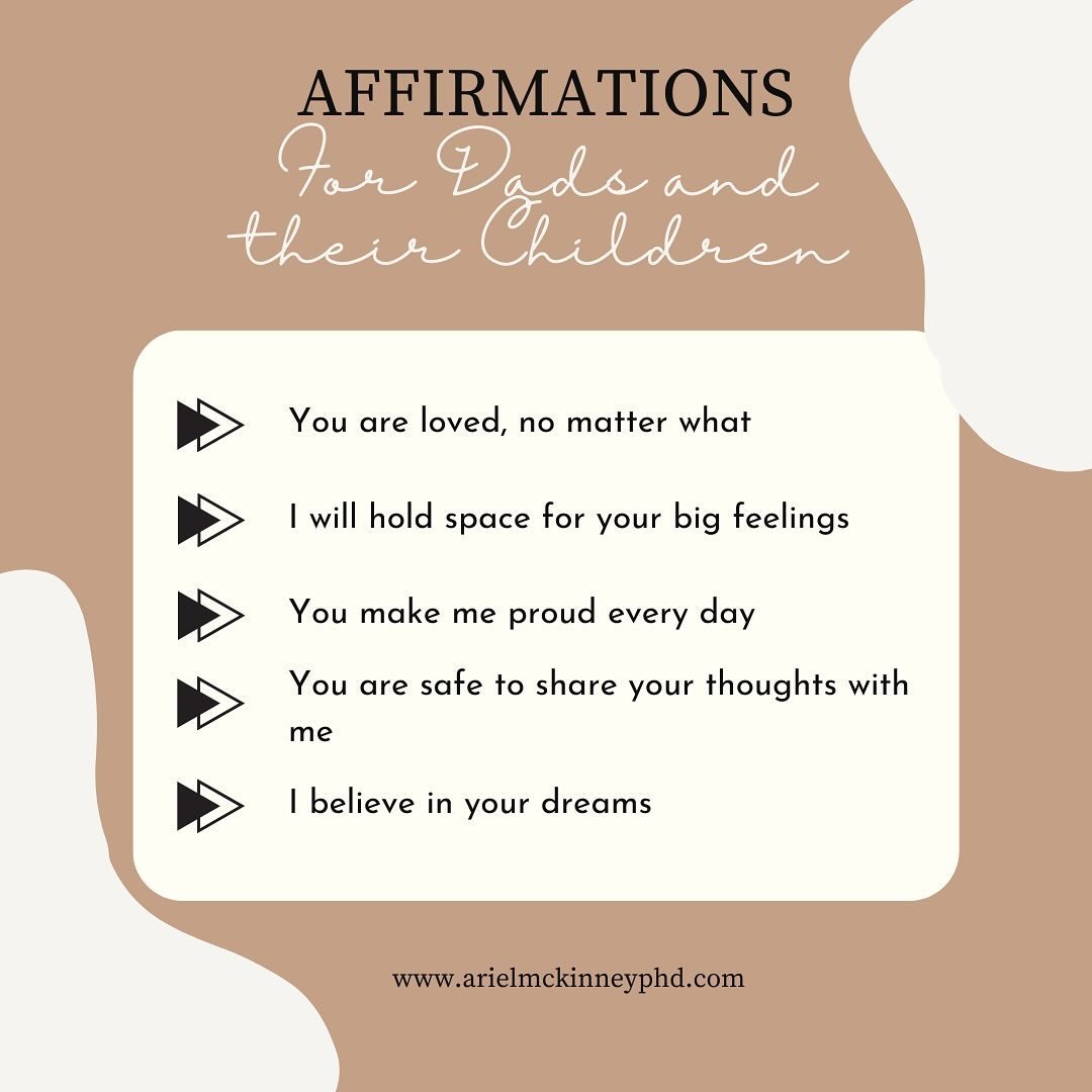 Hey Dads! 🌟 This Father&rsquo;s Day, I wanted to highlight the powerful impact of your words. Using affirmations with your children is a wonderful way to pour into their emotional and mental well-being. Your positive words can build their confidence