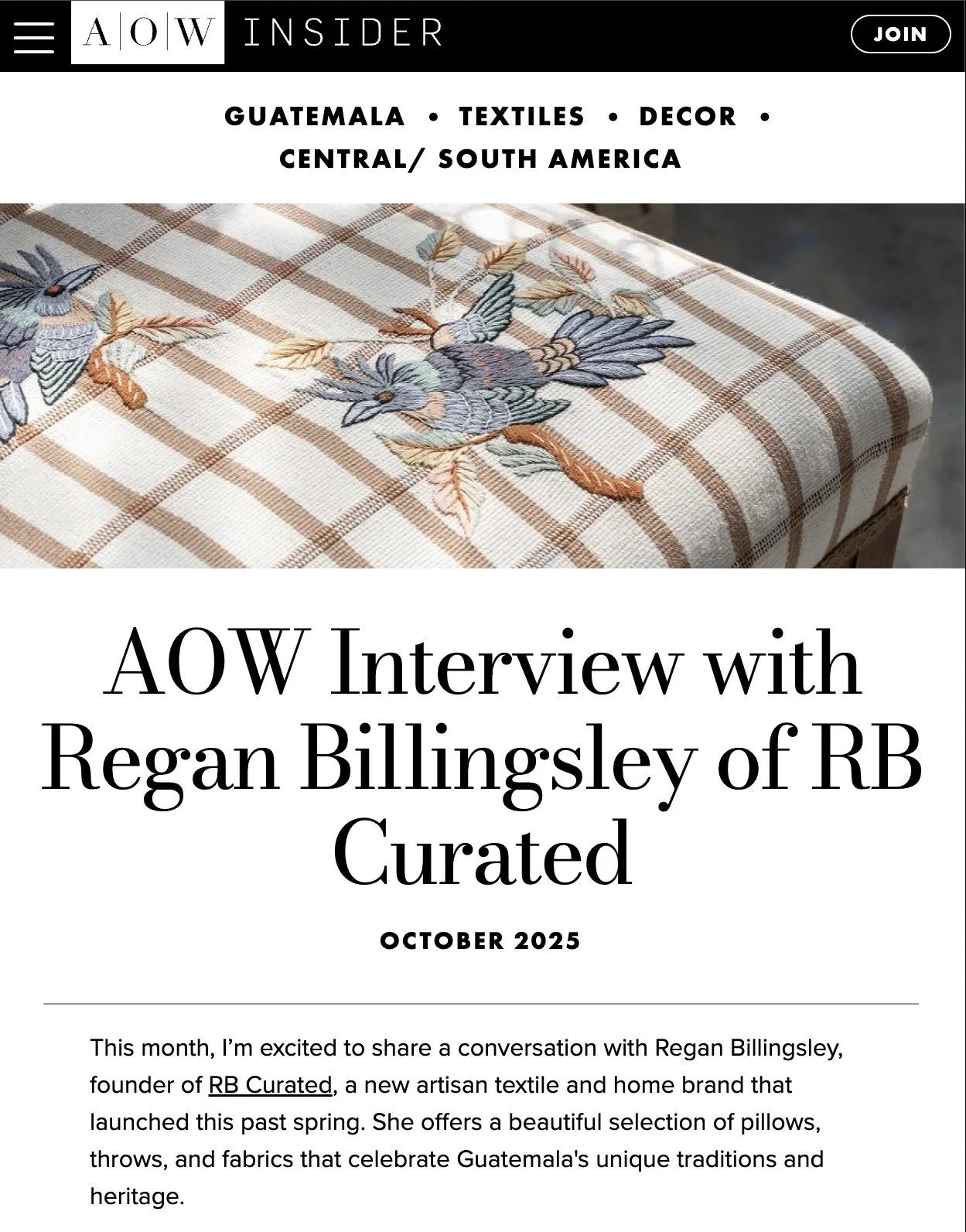 AOW Insider | Oct '25 
Product Designer: RB Curated | Photographer: Vivian Marie Doering | AD, Prop & Set Styling: Limonata Creative | Assist: Jannah Muhammad