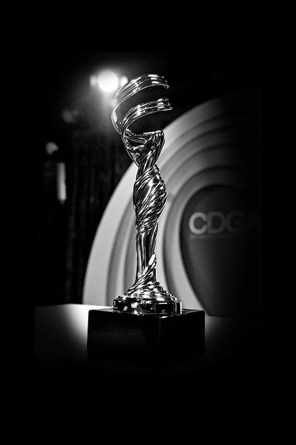 Silver award trophy with light from above
