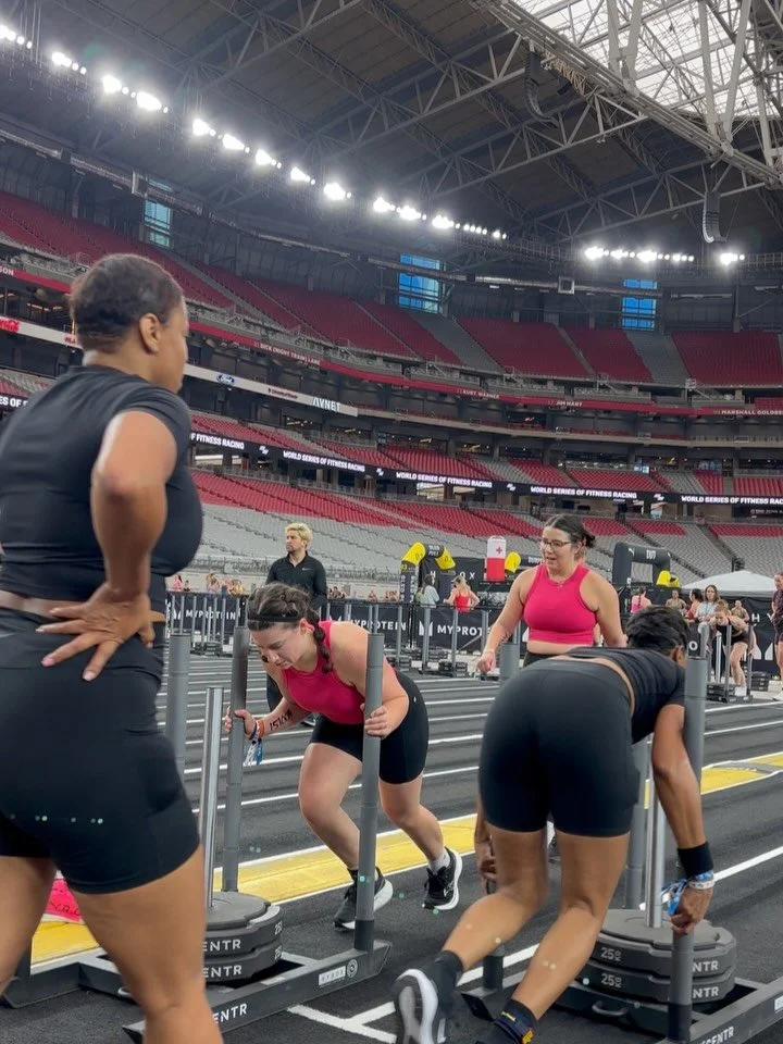 First Hyrox in the books ✅ our goals were to finish and pace ourselves so that we could enjoy the experience, and we achieved both those goals!! So grateful i got to do my first one with a partner who was so communicative, sweet, and STRONG! 💪🏻💕

