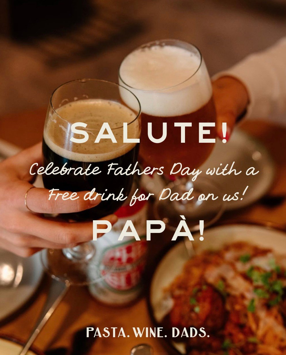 Celebrate Pap&agrave; with a complimentary drink for Father&rsquo;s Day at Amici 🍷🍝⁠&mdash;Dad's choice of a Classic Negroni or our bold Italian Sports Car.⁠
⁠
The Negroni keeps it timeless with Beefeater Gin, Campari, and Cinzano Rosso. The Italia
