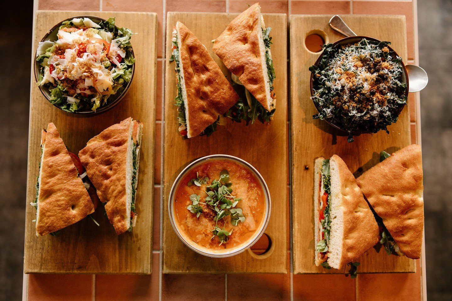 Our fresh-baked focaccia sandwiches are layered with bold, beautiful ingredients. From marinated mozzarella and sun-dried tomatoes to juicy grilled chicken and housemade meatballs. ⁠
⁠
 ~ Caprese &ndash; mozzarella, sun-dried Roma, basil, pesto, bals