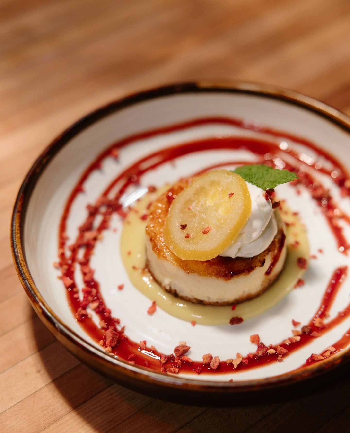 NEW Dessert Feature 🍰✨⁠
~ Raspberry Limoncello Cheesecake ~⁠
Mascarpone cheesecake swirled with fresh raspberry pur&eacute;e and bright Limoncello. Creamy, vibrant, and perfectly balanced.