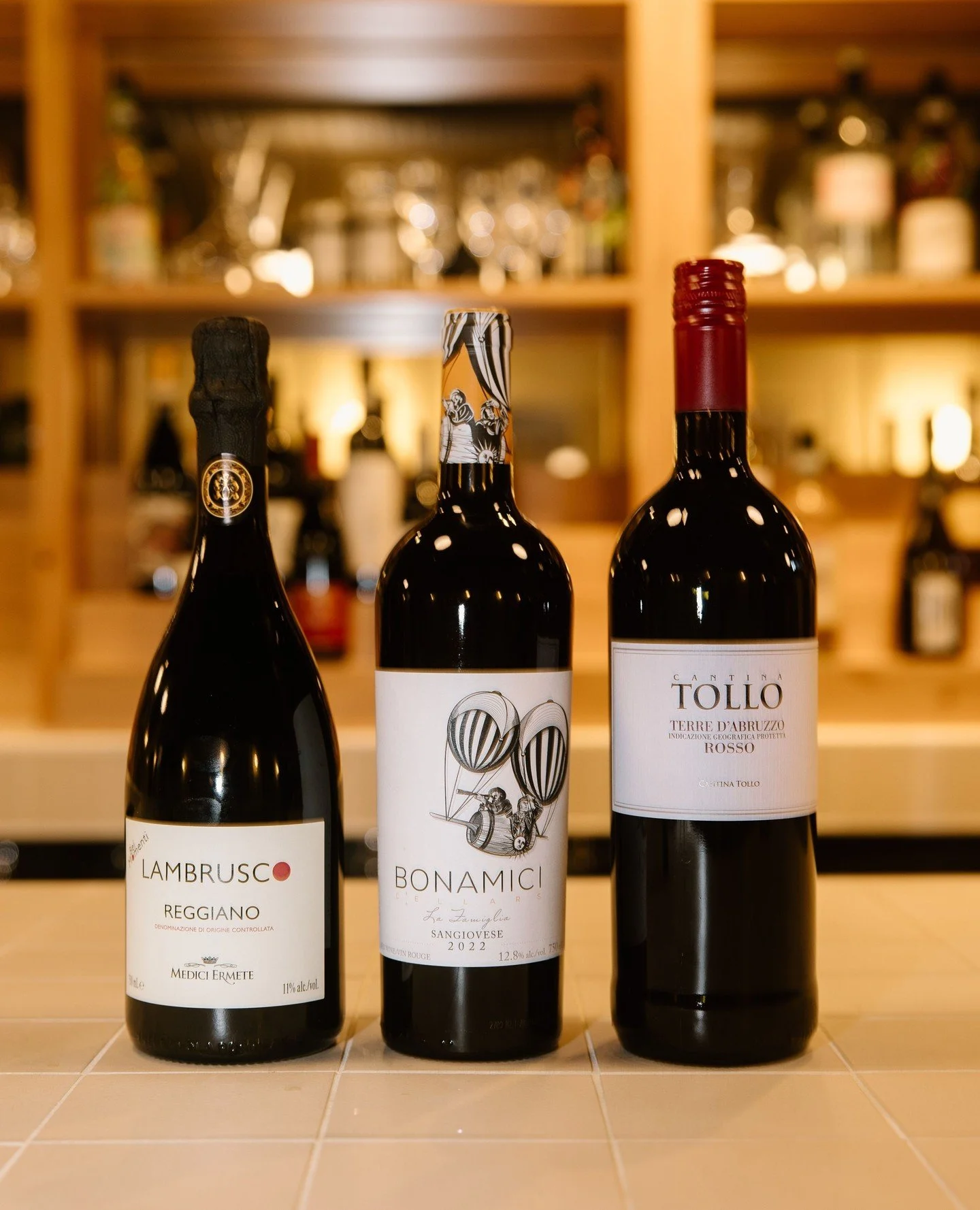 Fresh pours to ease into the week 🍷 Amici Wine Club Member? Come enjoy our complimentary wine flight. Not a member yet? Just ask when you arrive.⁠
⁠
🍷 Weekly Curated Wine Flight⁠
 ~ Medici Ermete Lambrusco &ndash; a bubbly, frothy red with bold not