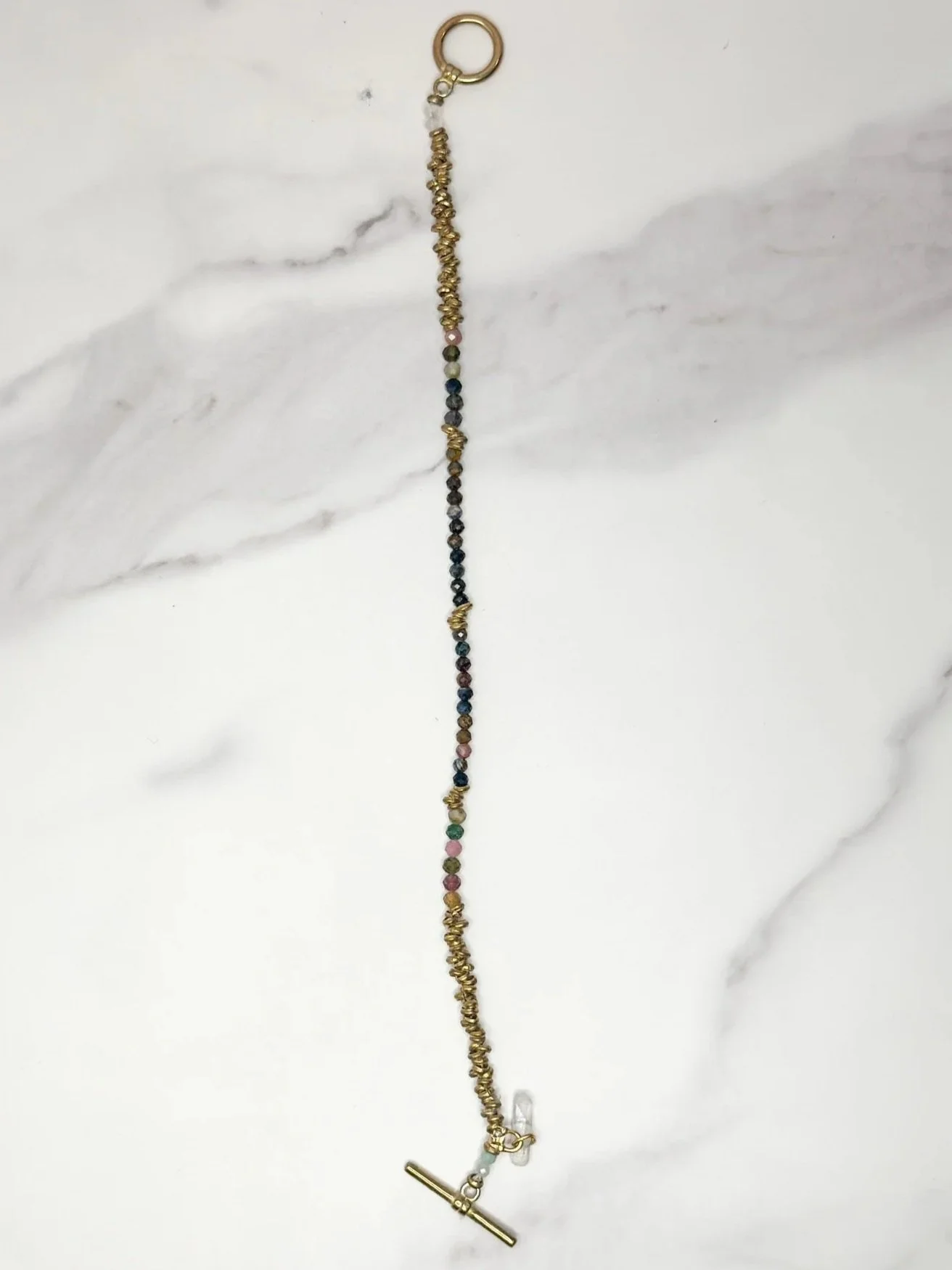 Prototype Bracelet II sold out full-length bracelet with pietersite and brass toggle clasp