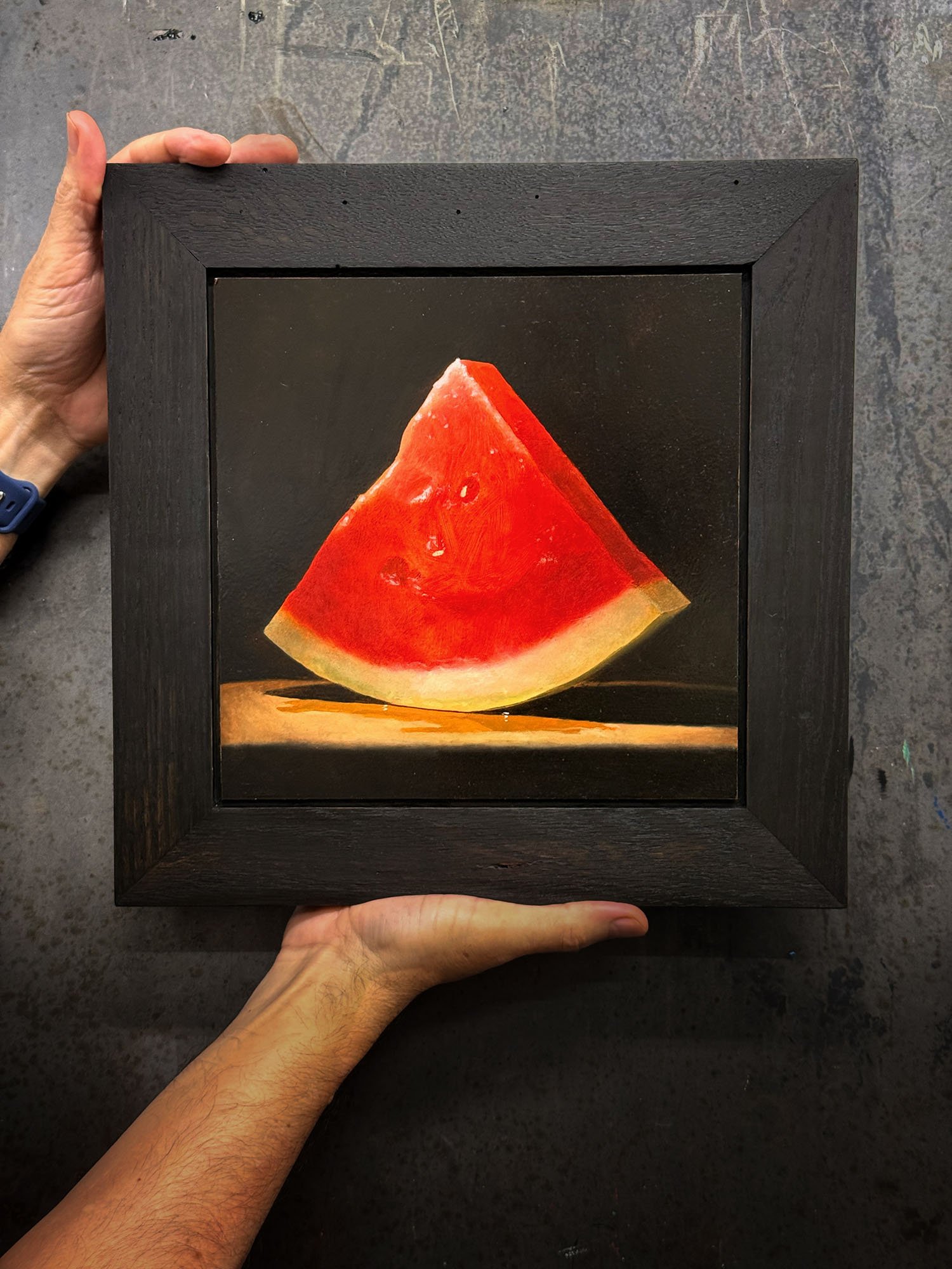 Watermelon Portrait- Original Oil Painting