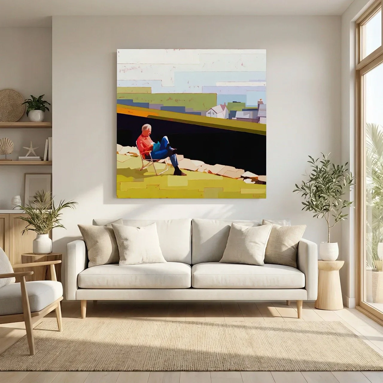 “Tell Me All Your Stories,” a contemporary square canvas print by Nicola Joy Johnson, shown as a gallery-wrapped fine-art canvas