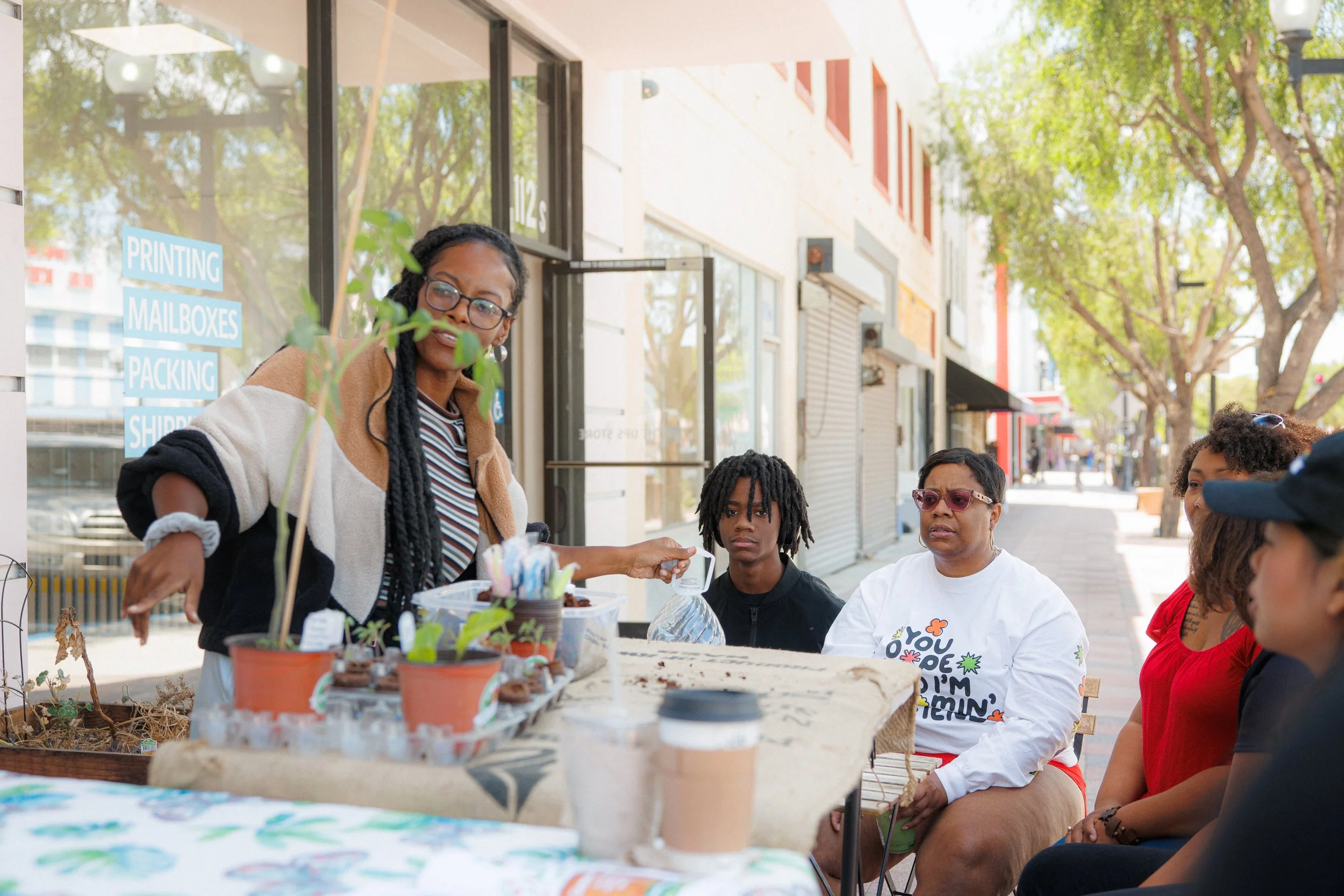 "The Seed", a workshop dedicated to showing people how they can start gardens with limited space. Showcasing that growth happens even in the most humble beginnings. Grow that tomato plant.