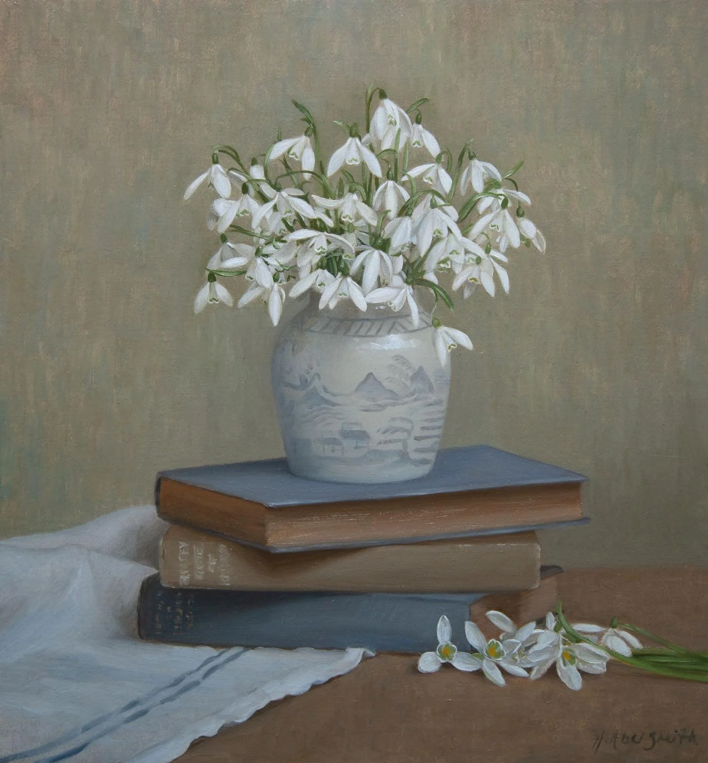 Snowdrop season, one from this time last year ❄️ oil on canvas