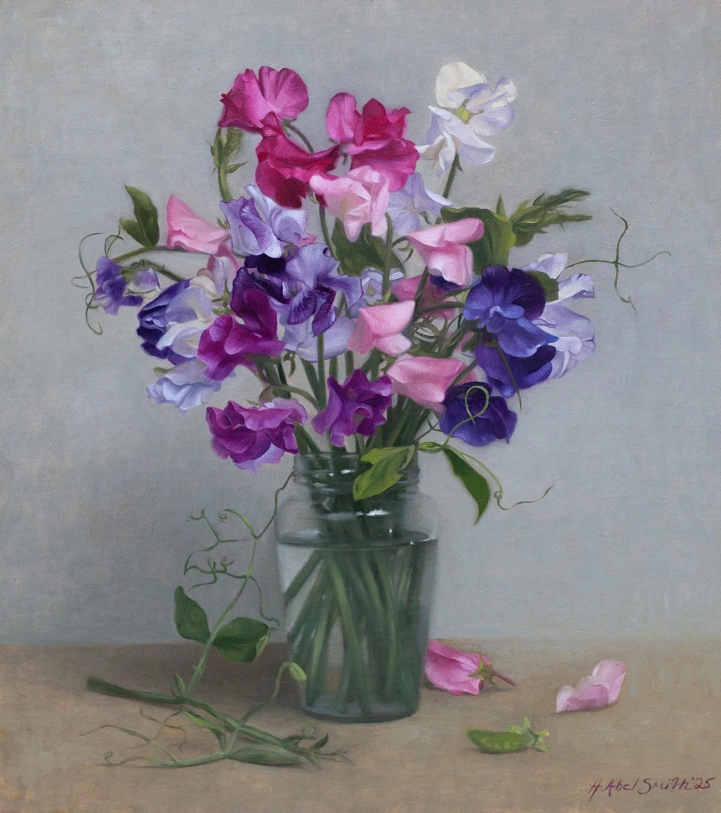 Sweet Peas, oil on canvas
