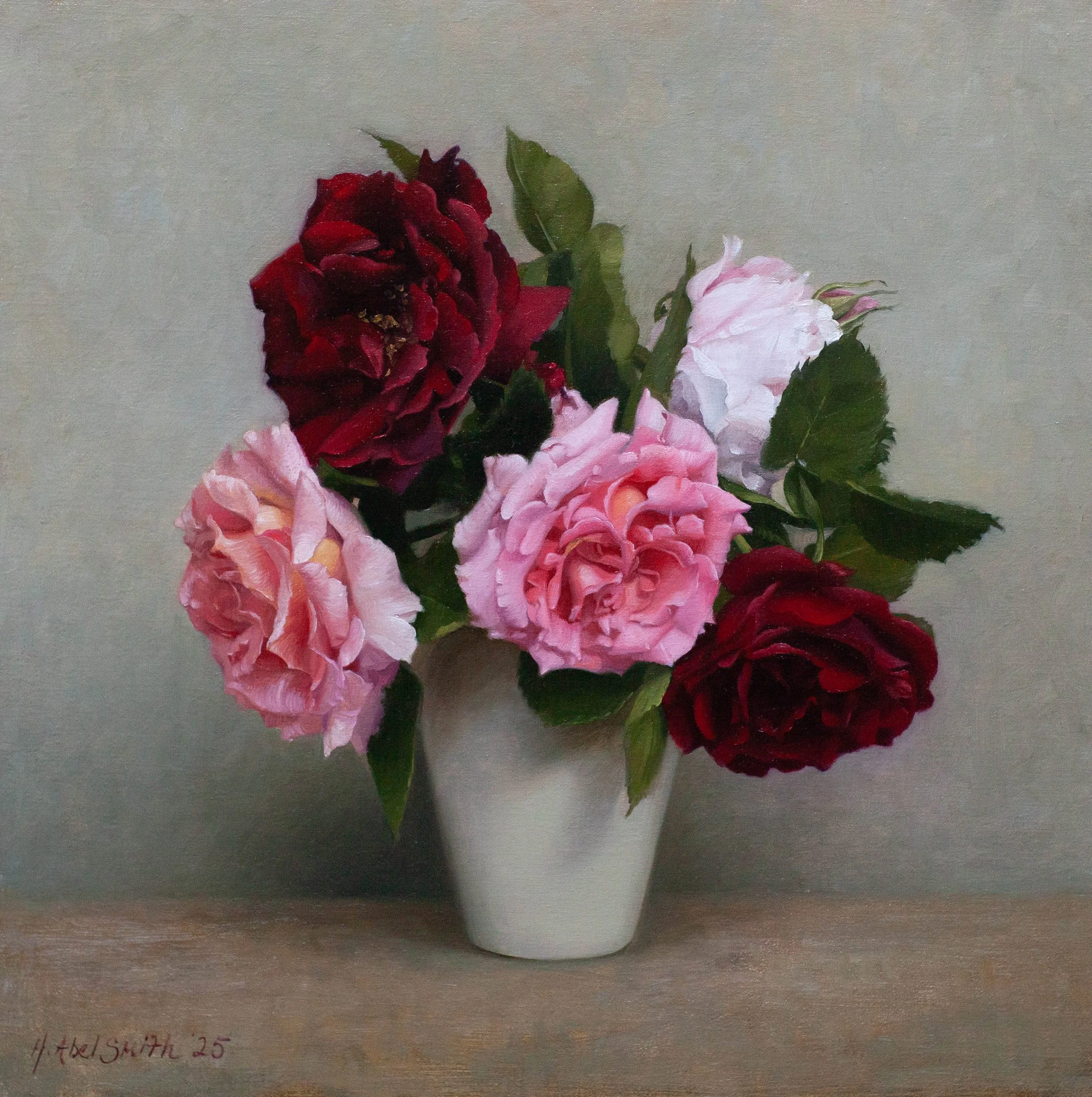 'Autumn Roses', 15 x 15 inches, oil on canvas, £3200 inc VAT SOLD