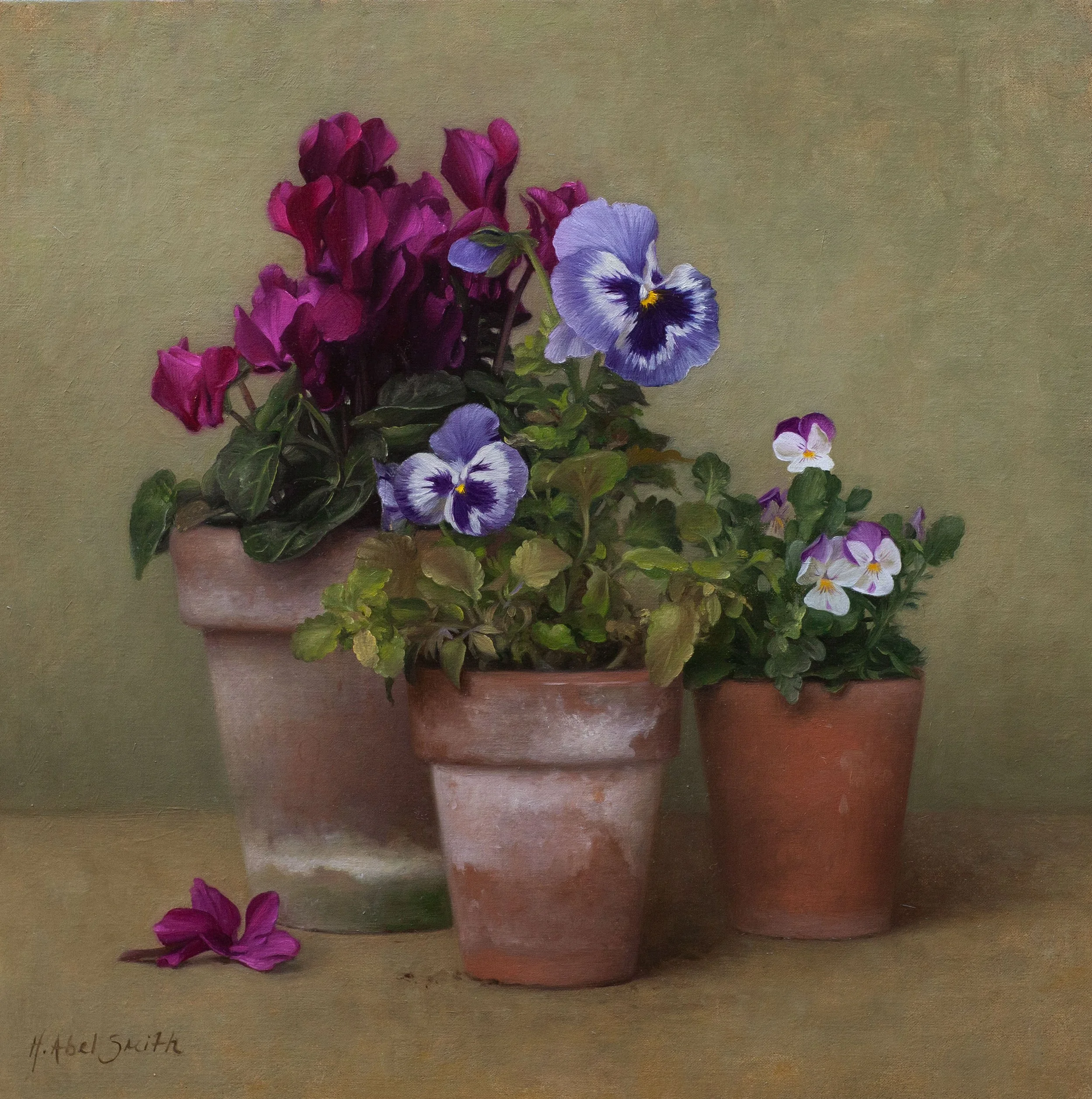 'Potted Plants', 15 x 15 inches, oil on canvas, £3200 inc VAT SOLD