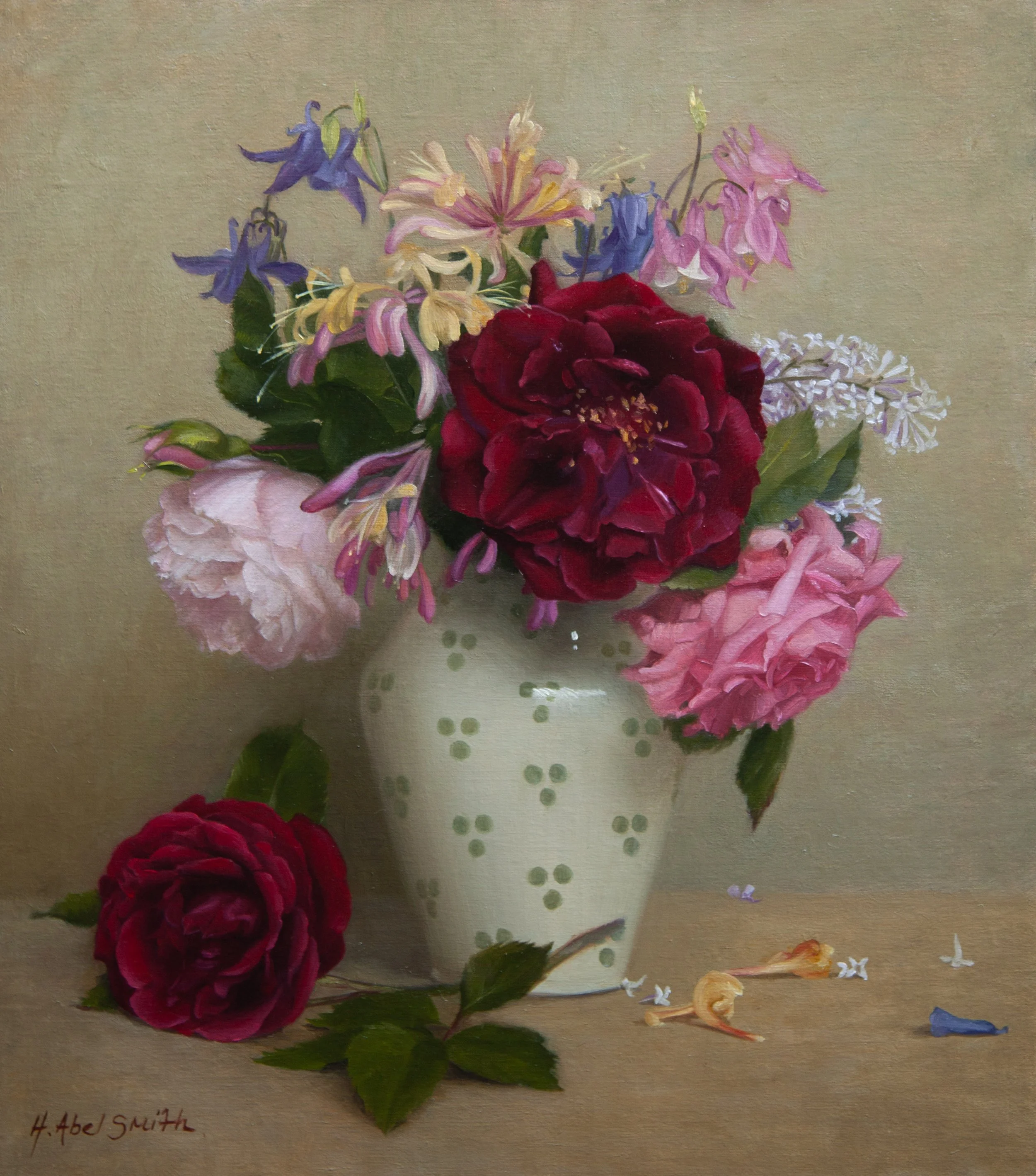 May Fowers in Green Spot Jug.jpg