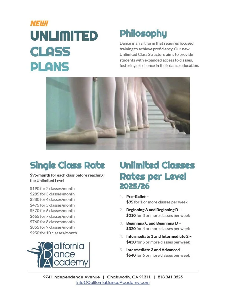 California Dance Academy Tuition