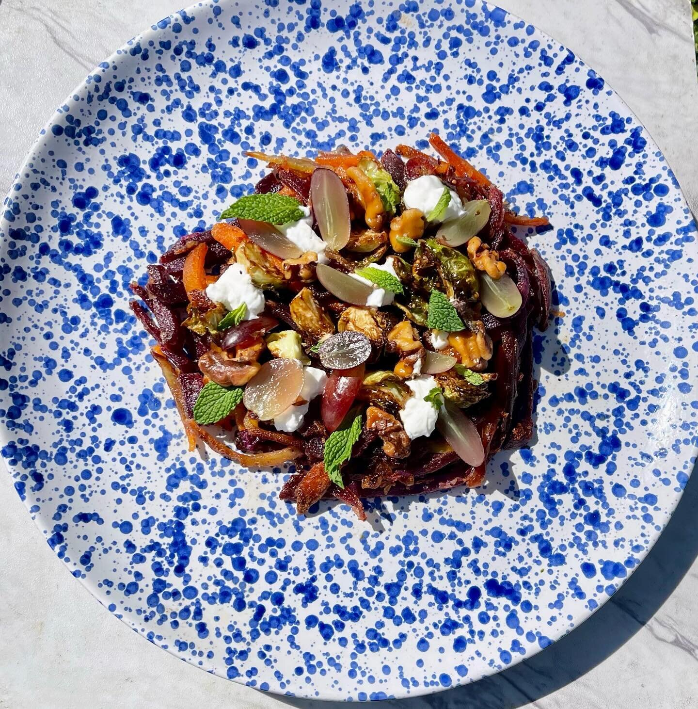 Fall in Florida: sweet potato rosti  with brussels sprouts, labneh, mint, grapes &amp; walnuts because thanksgiving is coming &hellip; this weeks special #CookingWithColorContest @chefsroll @micfood @visitflorida @floridaspacecoast