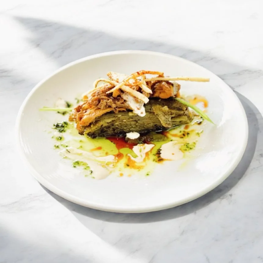 Zatar &amp; Ramp Spiced Potato Pave 🌟 Mushrooms &bull; Tahini-Pomegranate 

🍴 **Why you&rsquo;ll love it:** 
✅ **Vegan elegance** with bold Lebanese flavors. 
✅ **Za&rsquo;atar potato pave** layered with smoky paprika &amp; ramp infused olive oil.
