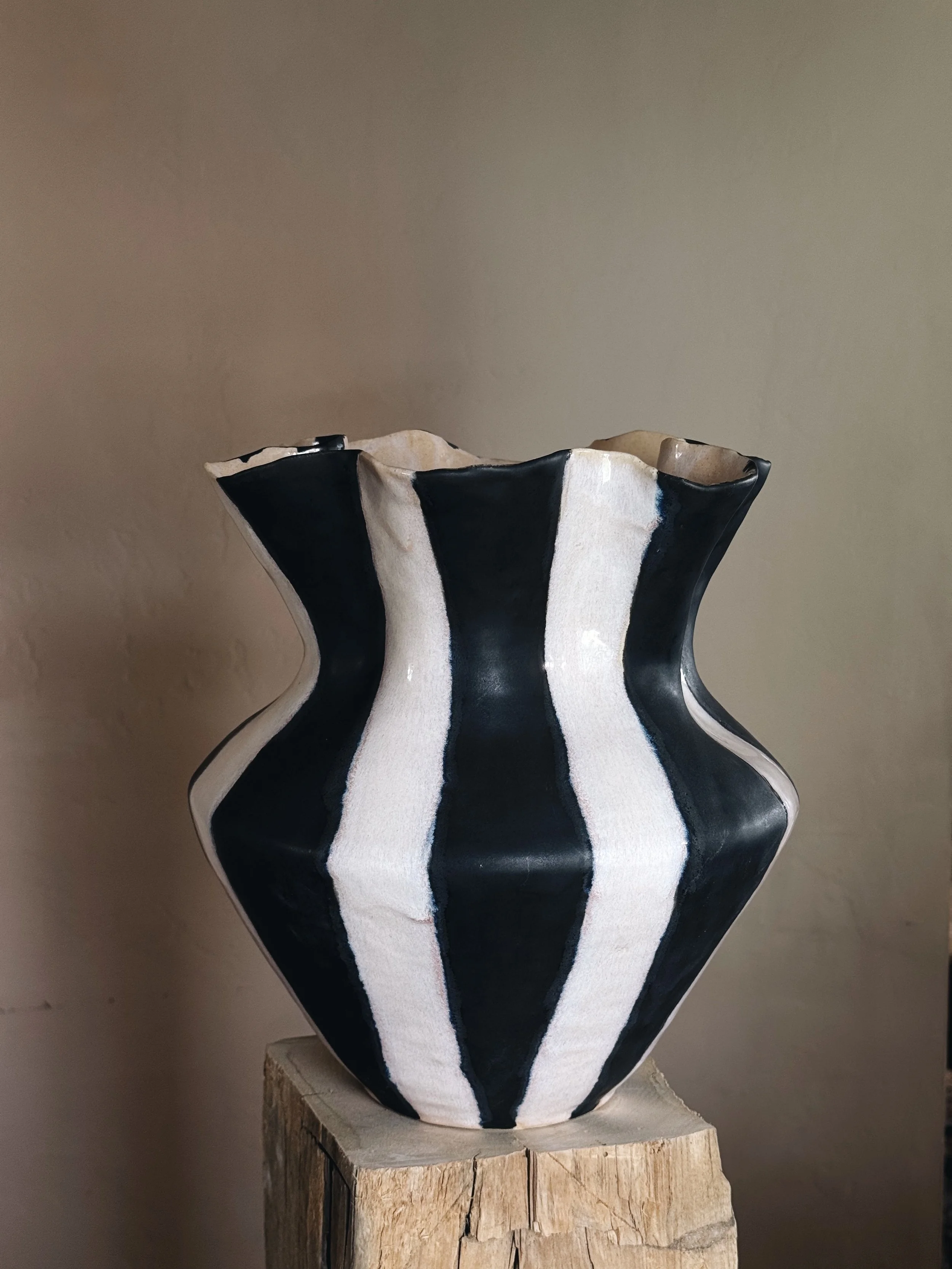 Oversized Striped Vessel