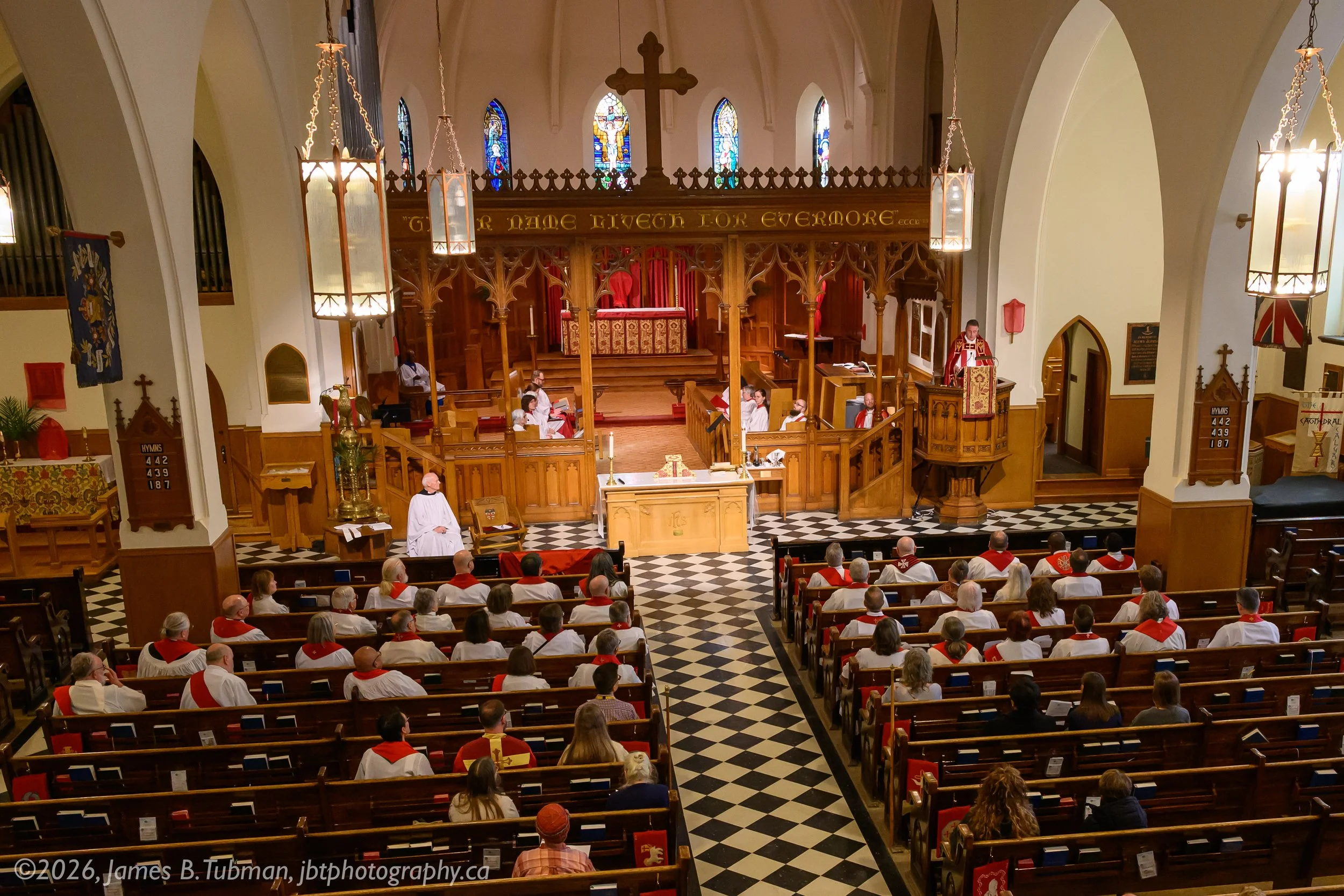Bishop Michael Hawkins preaching to the clergy.