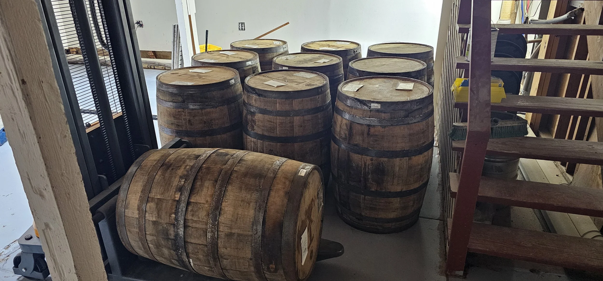 Bearded Wheat Distillery barrel warehouse floor.jpg