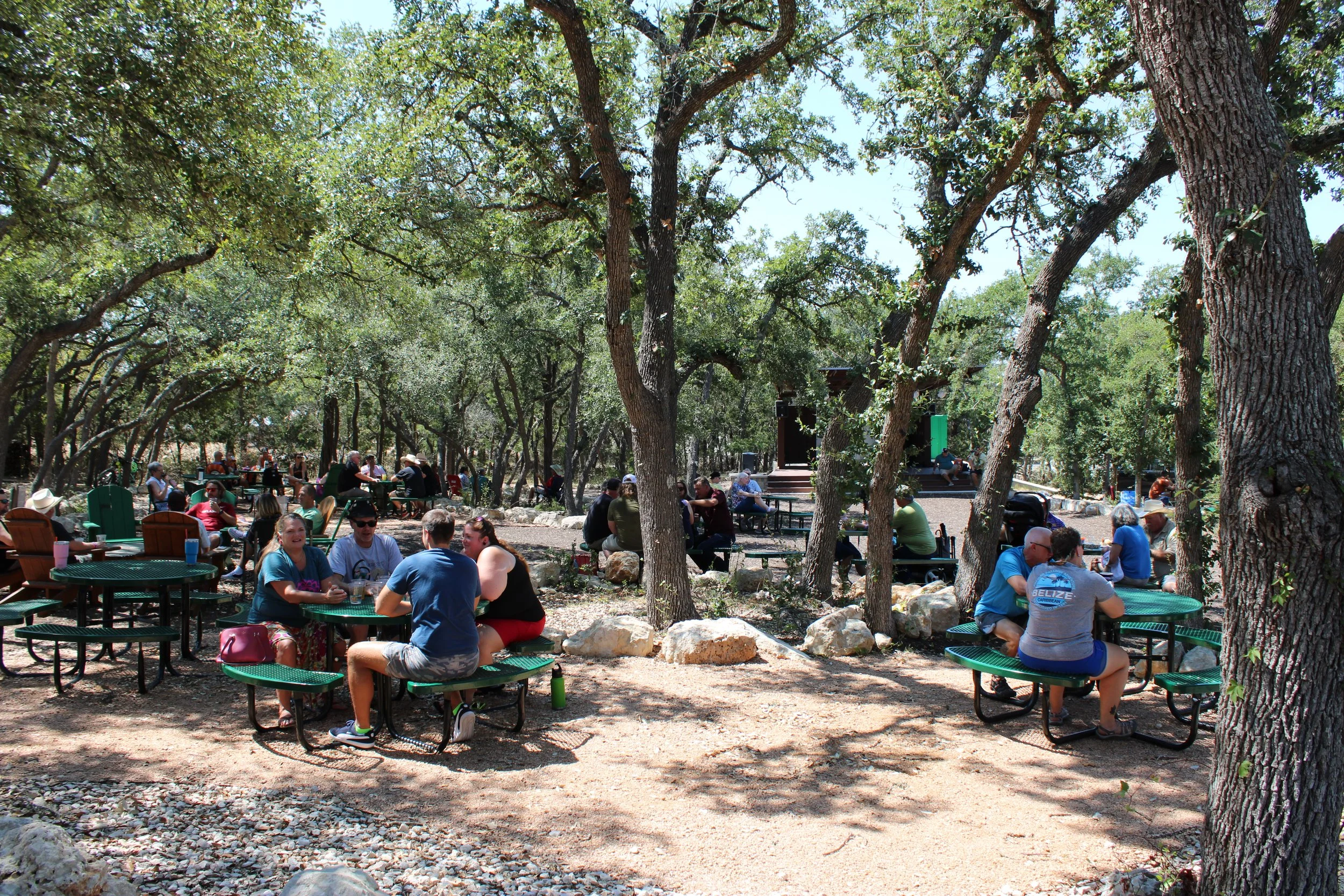 Real Spirits Distilling Co beer garden oak trees.jpg