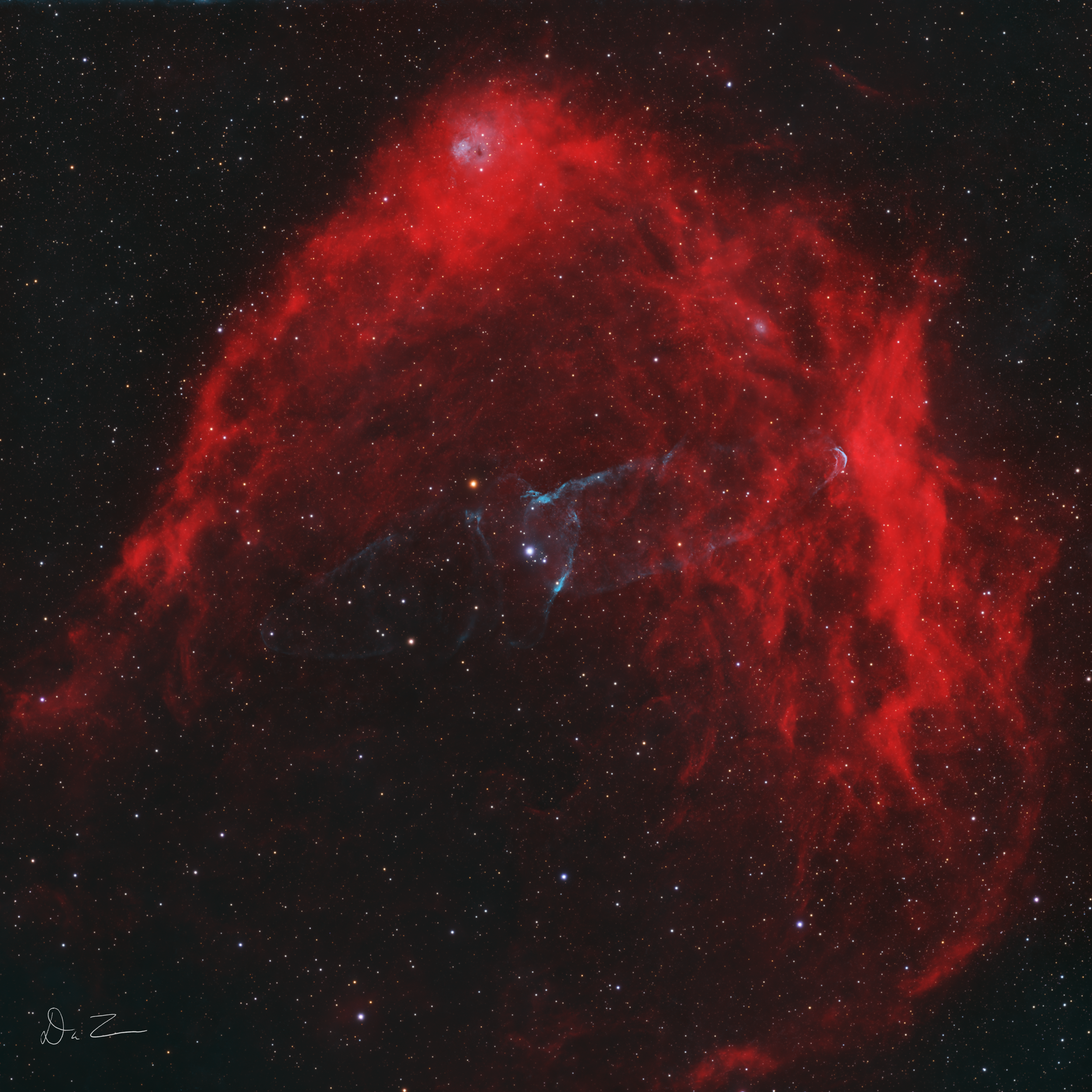 Sh2-129 and Ou4 - Flying Bat and Squid