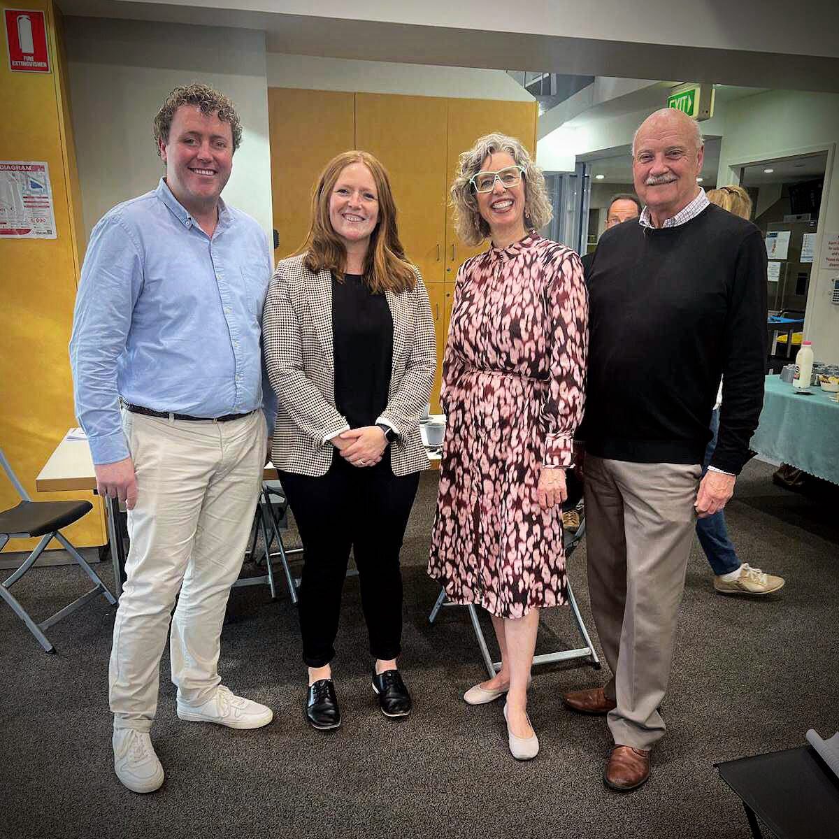 Thank you to our members and supporters who attended SPCC Annual General Meeting.

It was so lovely to see you!

(Photo description, from left: Lee Perry, Chairperson SPCC; Sandie Hall, Vice Chair SPCC; Nina Taylor MP for Albert Park; Brian Hanlon - 