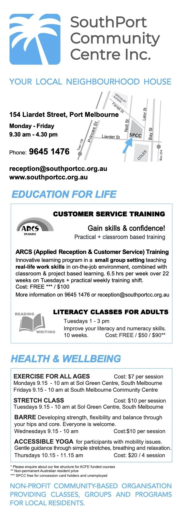 SPCC Course Brochure 2024 — SouthPort Community Centre