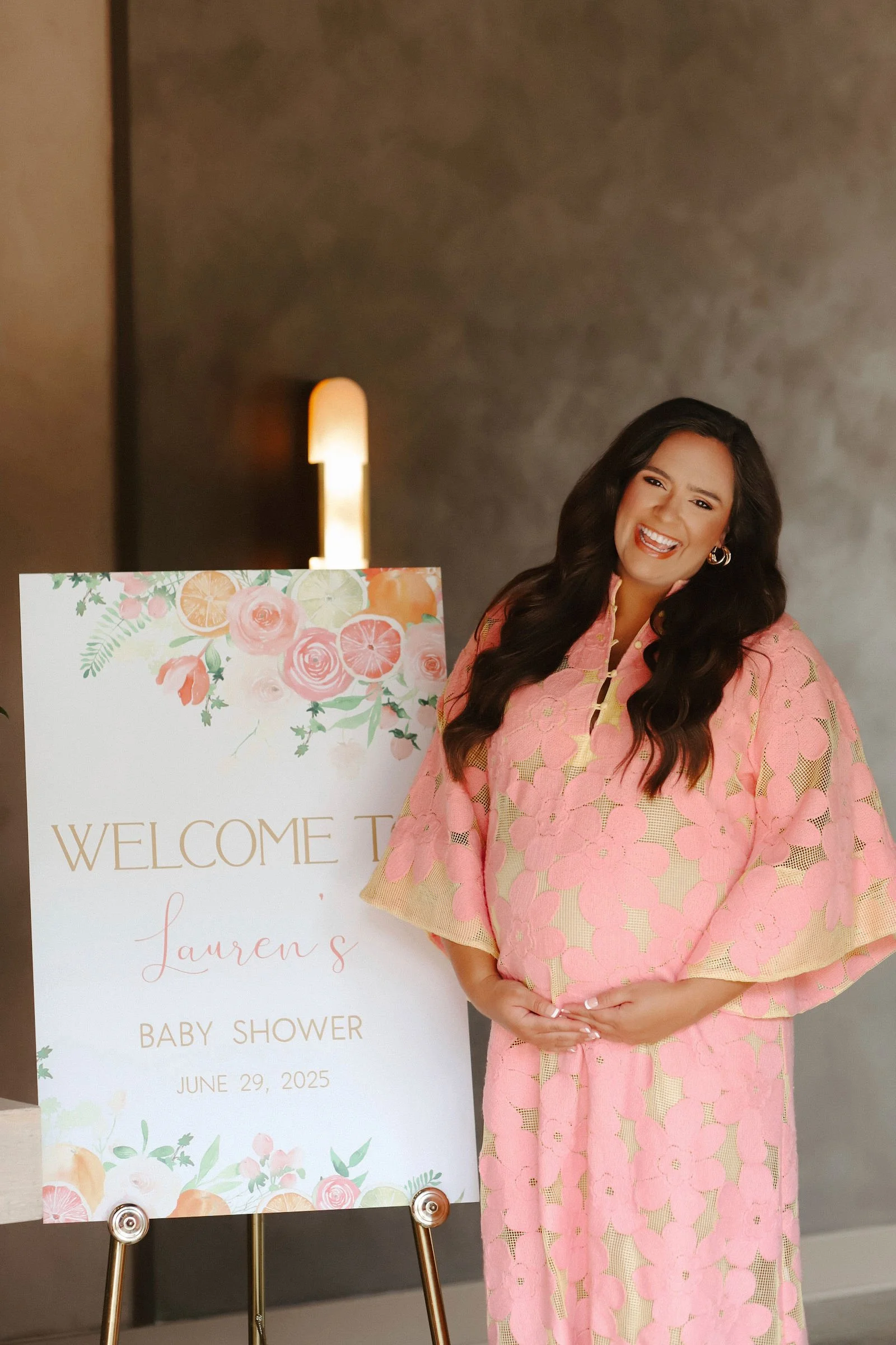 Baby shower welcome sign at Sanctuary in Lexington