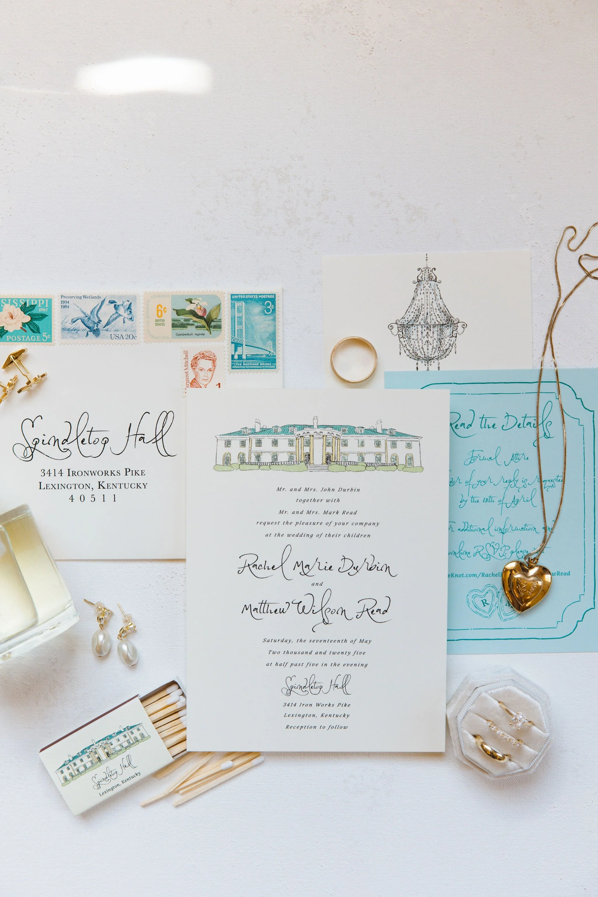 Wedding details at Spindletop Hall in Lexington, Kentucky