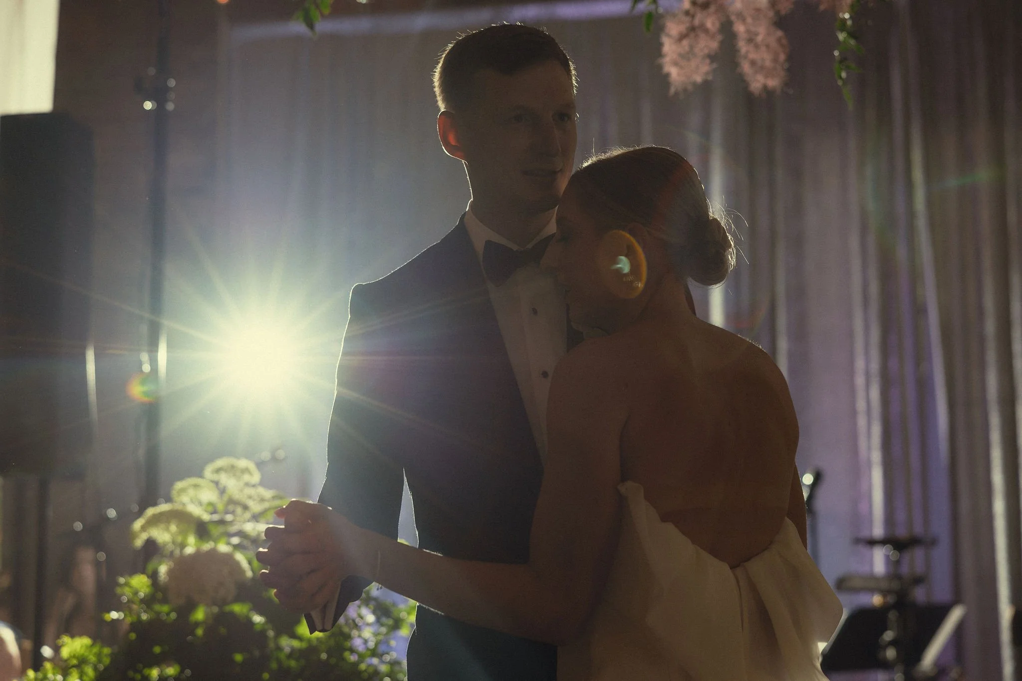 First dance at a moody wedding reception