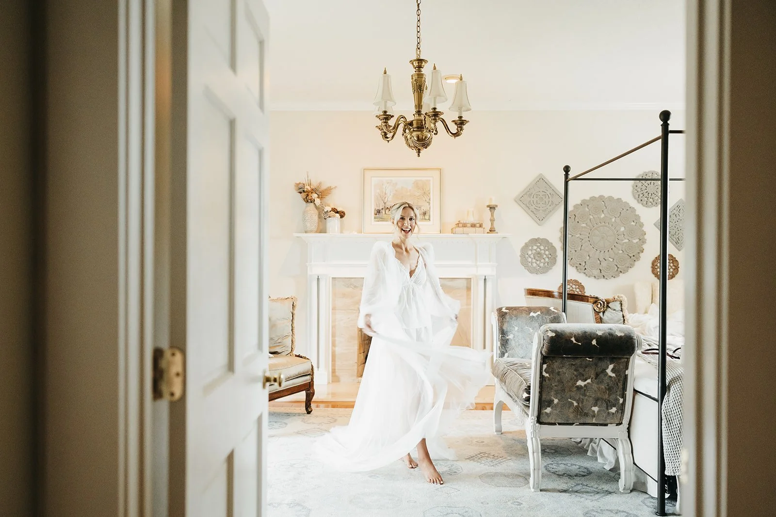 Bride getting ready in Frankfort, Kentucky