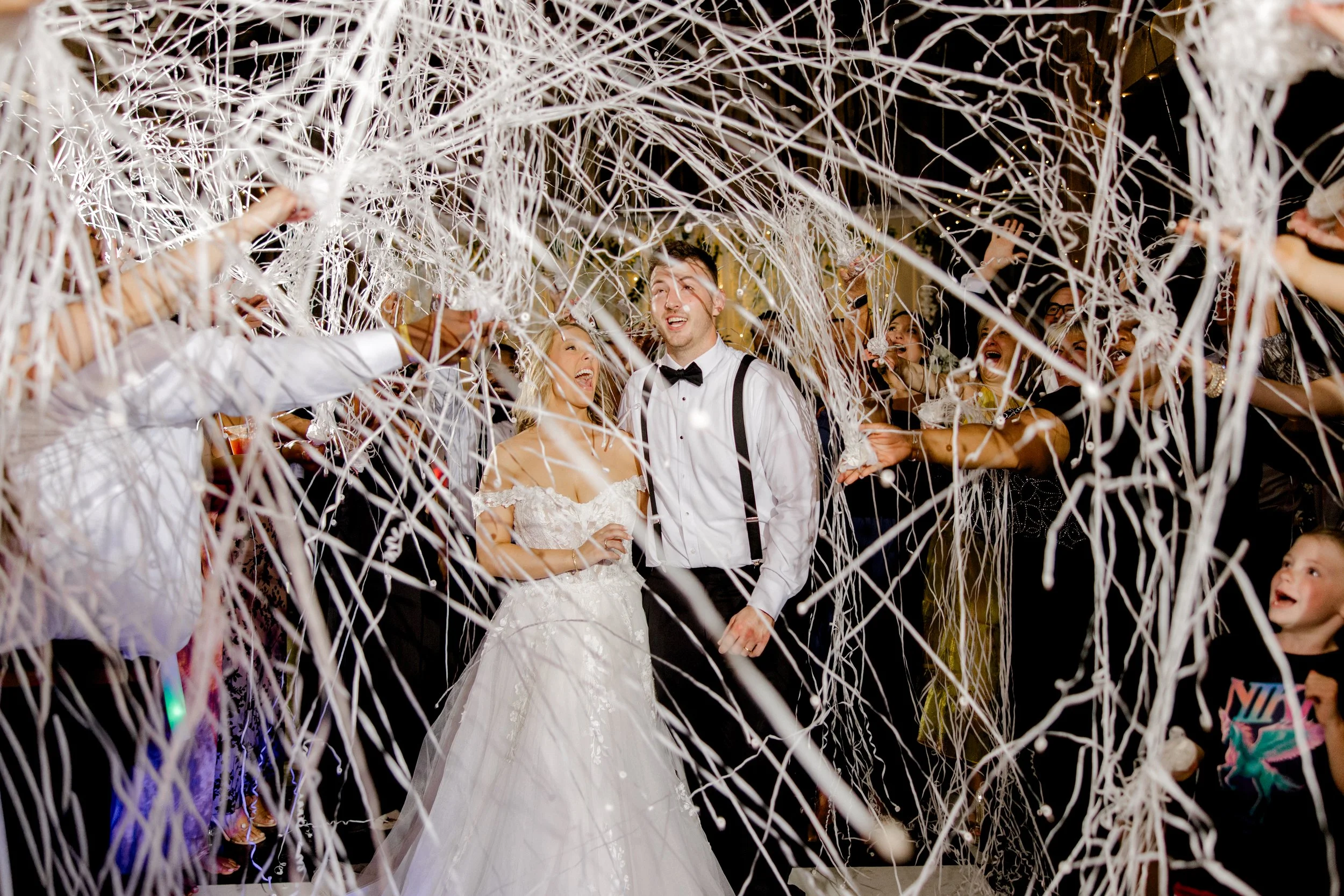 Bride and groom on dance floor