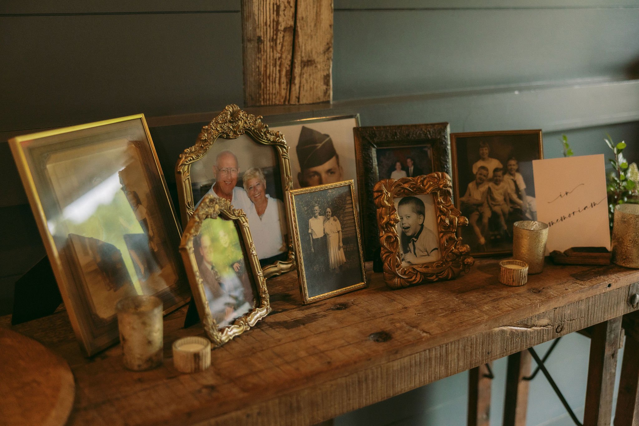 Memorial table styled for a  Kentucky summer wedding at Castle and Key