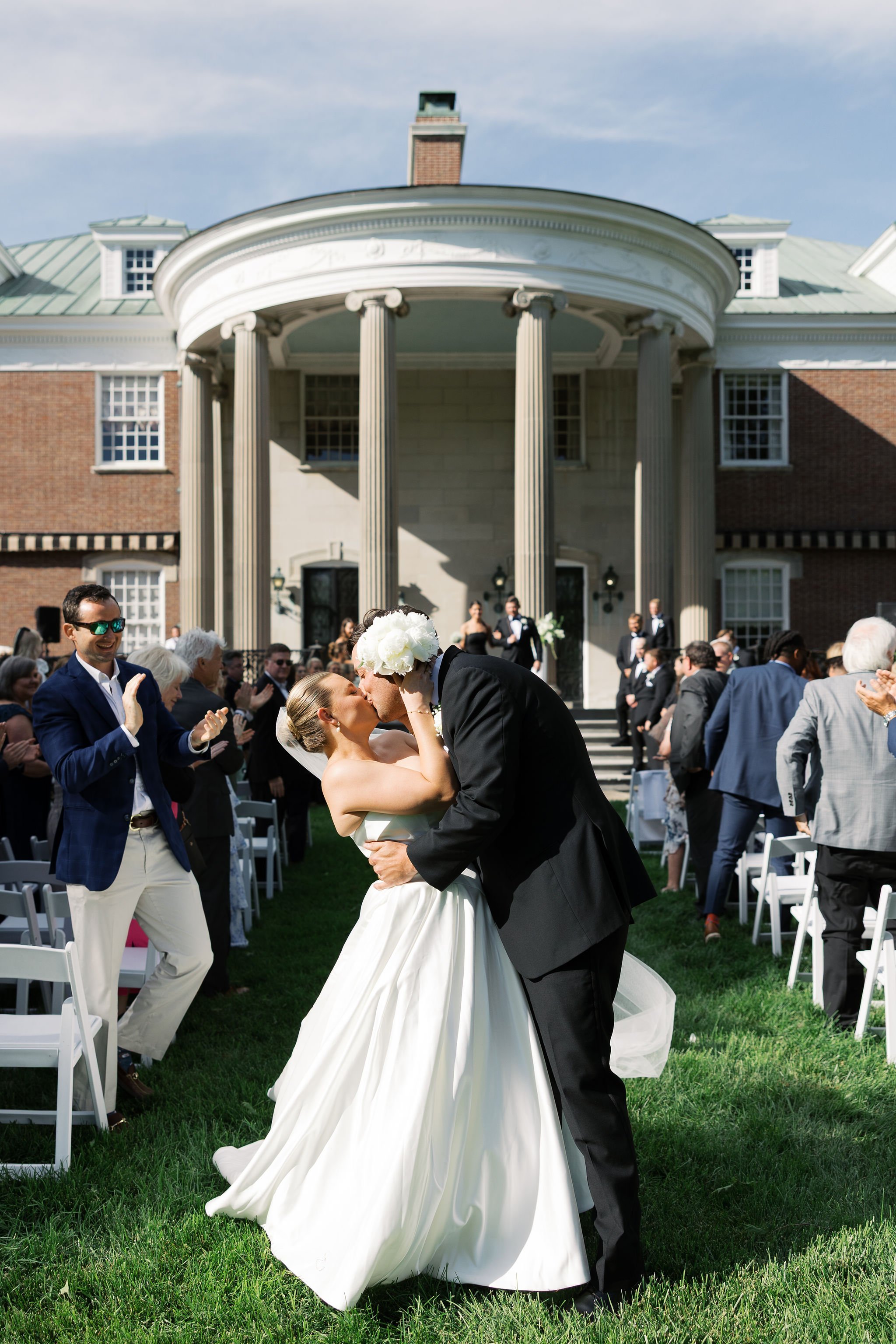 Bride and groom portrait at Spindletop Hall historic mansion