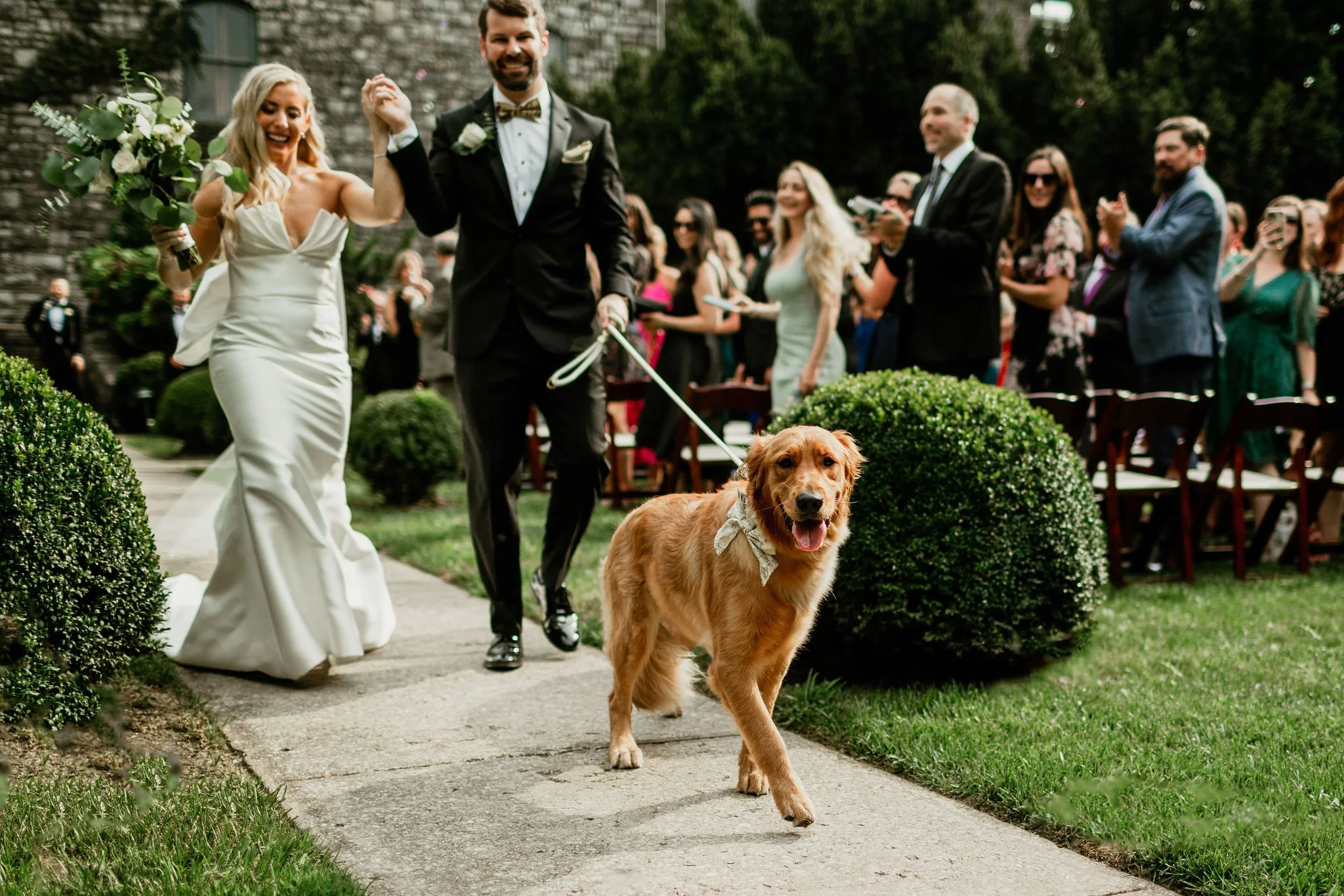 Dog at wedding at Castle and Key